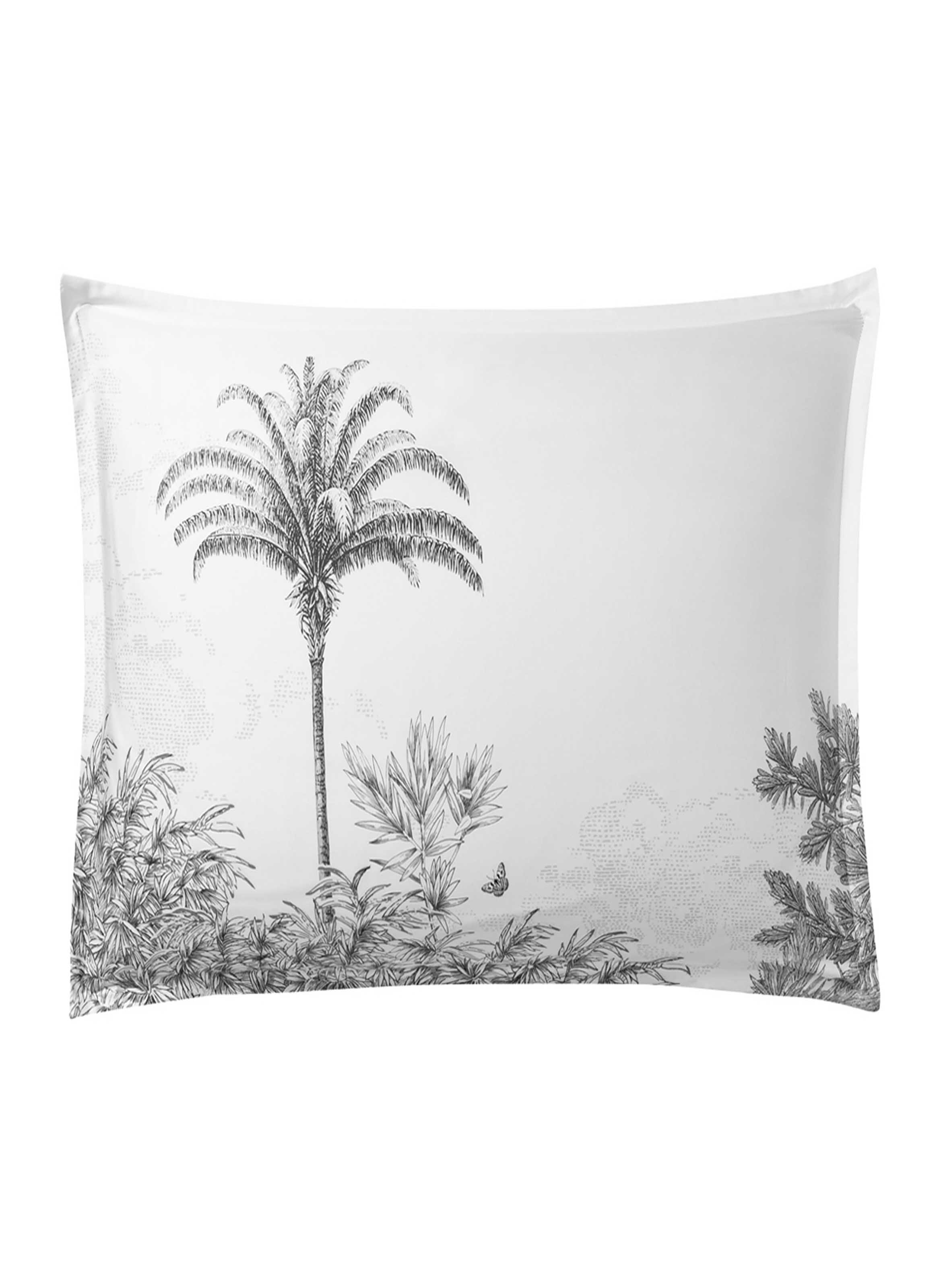 Taie d'oreiller imprimée en satin de coton bio, amazone ALEXANDRE TURPAULT Blanc