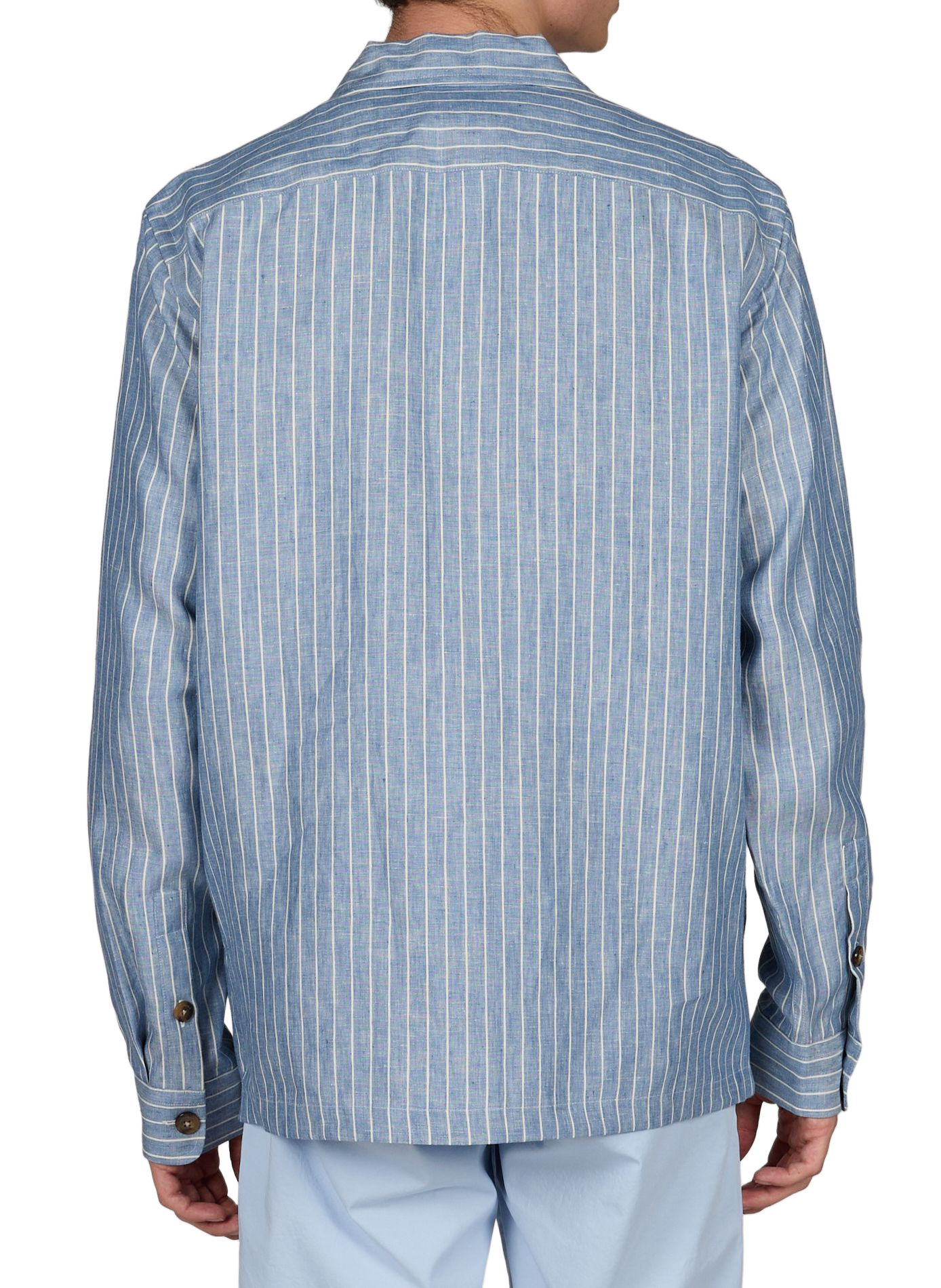 Striped straight linen shirt FACONNABLE Blue