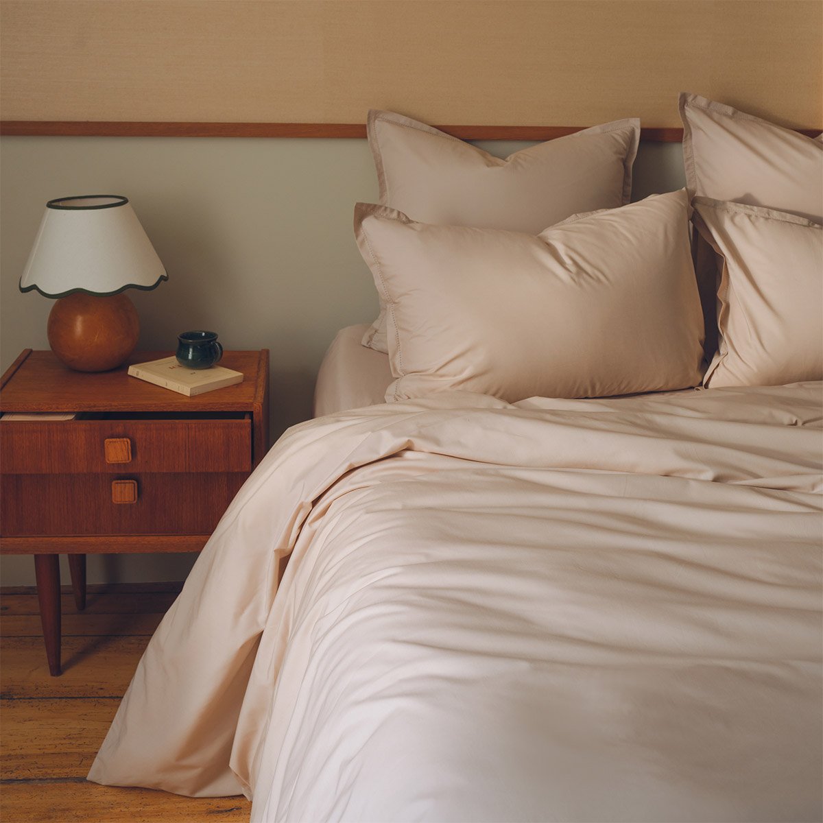 Drap plat en percale de coton, alcove DESFORGES Gris