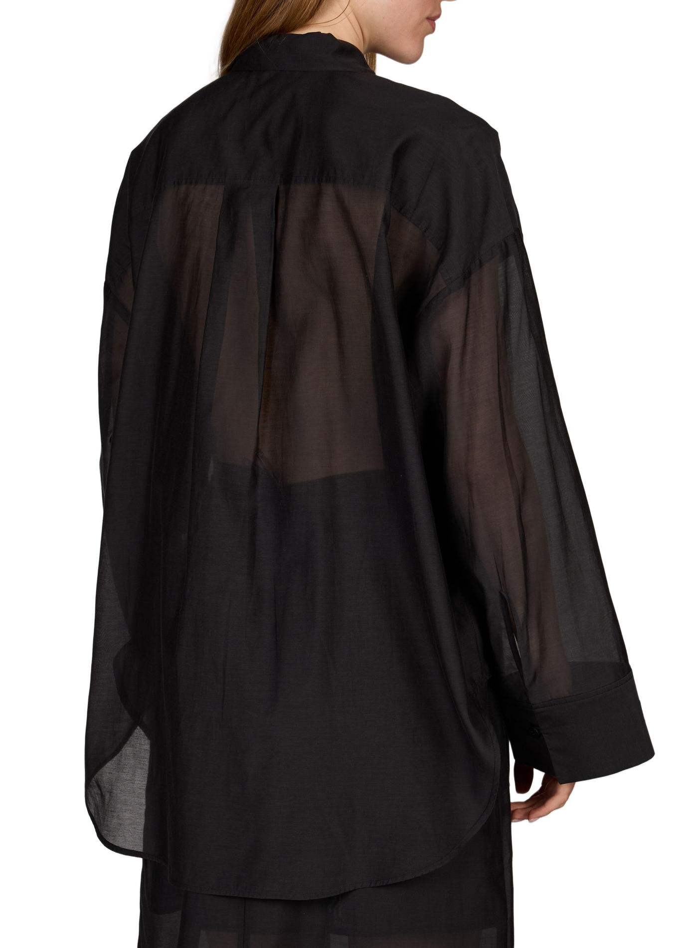 Oversize Hemd von Derris aus Baumwolle und Seide BY MALENE BIRGER Schwarz