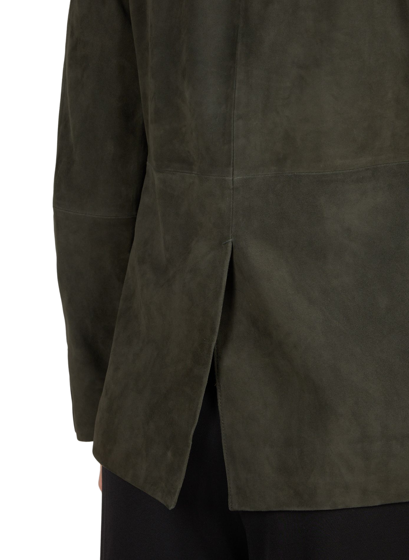 Veste droite à poignet froncée en cuir VINCE Kaki