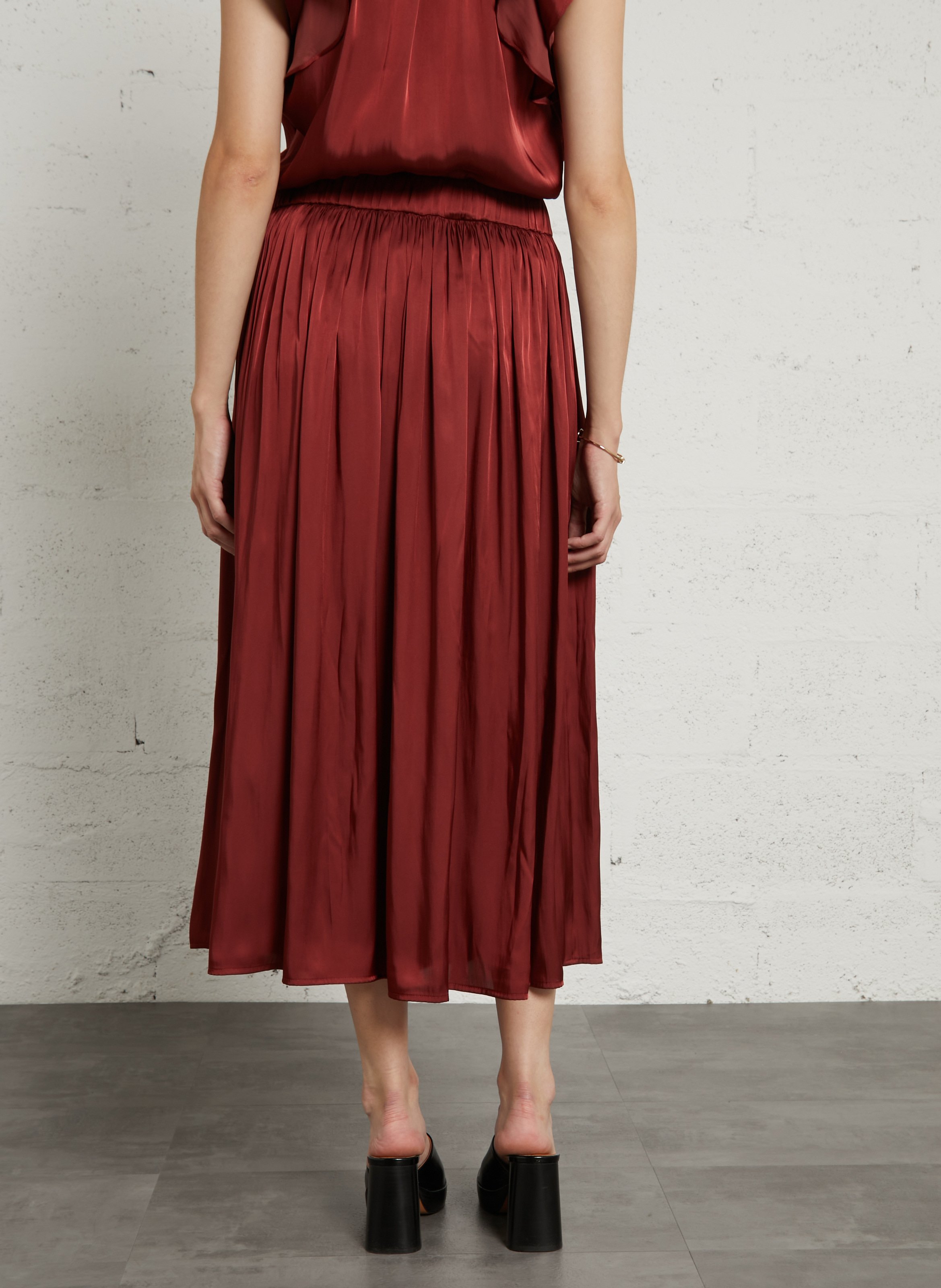 Jupe midi fluide taille haute juliana MAISON 123 Rouge