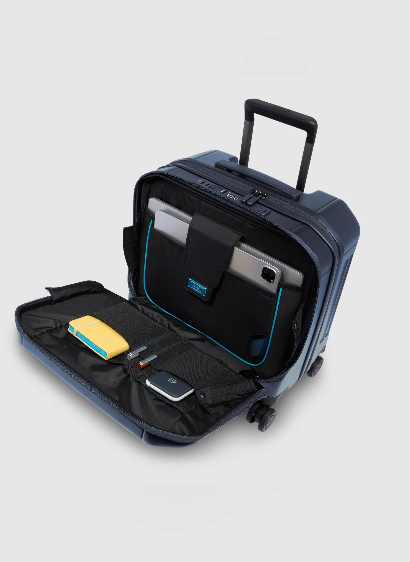 Cartable trolley d'ordinateur 15,6" PIQUADRO Bleu