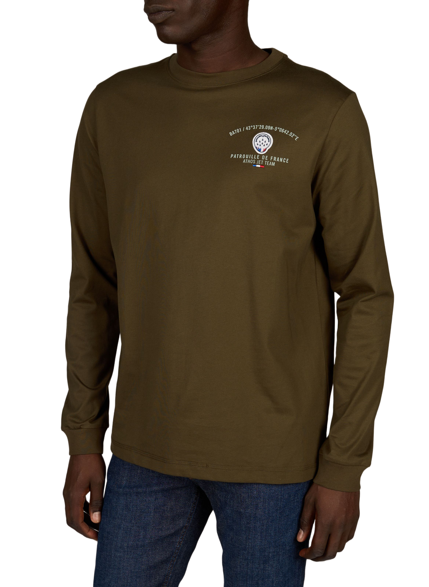 Cesar Olyh straight cotton T-shirt PATROUILLE DE FRANCE X REDSKINS Khaki
