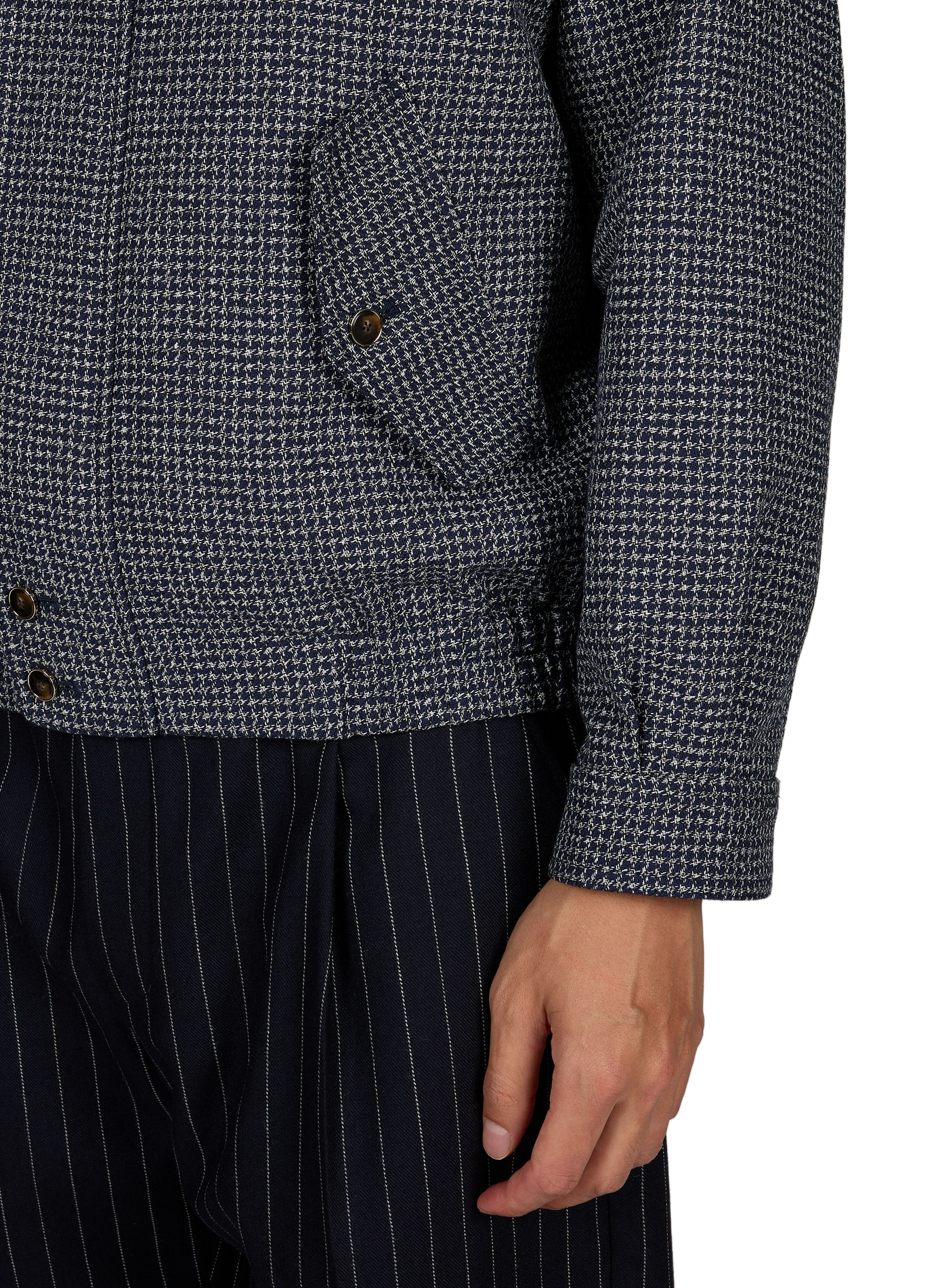 Oversized cotton and wool jacket DROLE DE MONSIEUR Blue