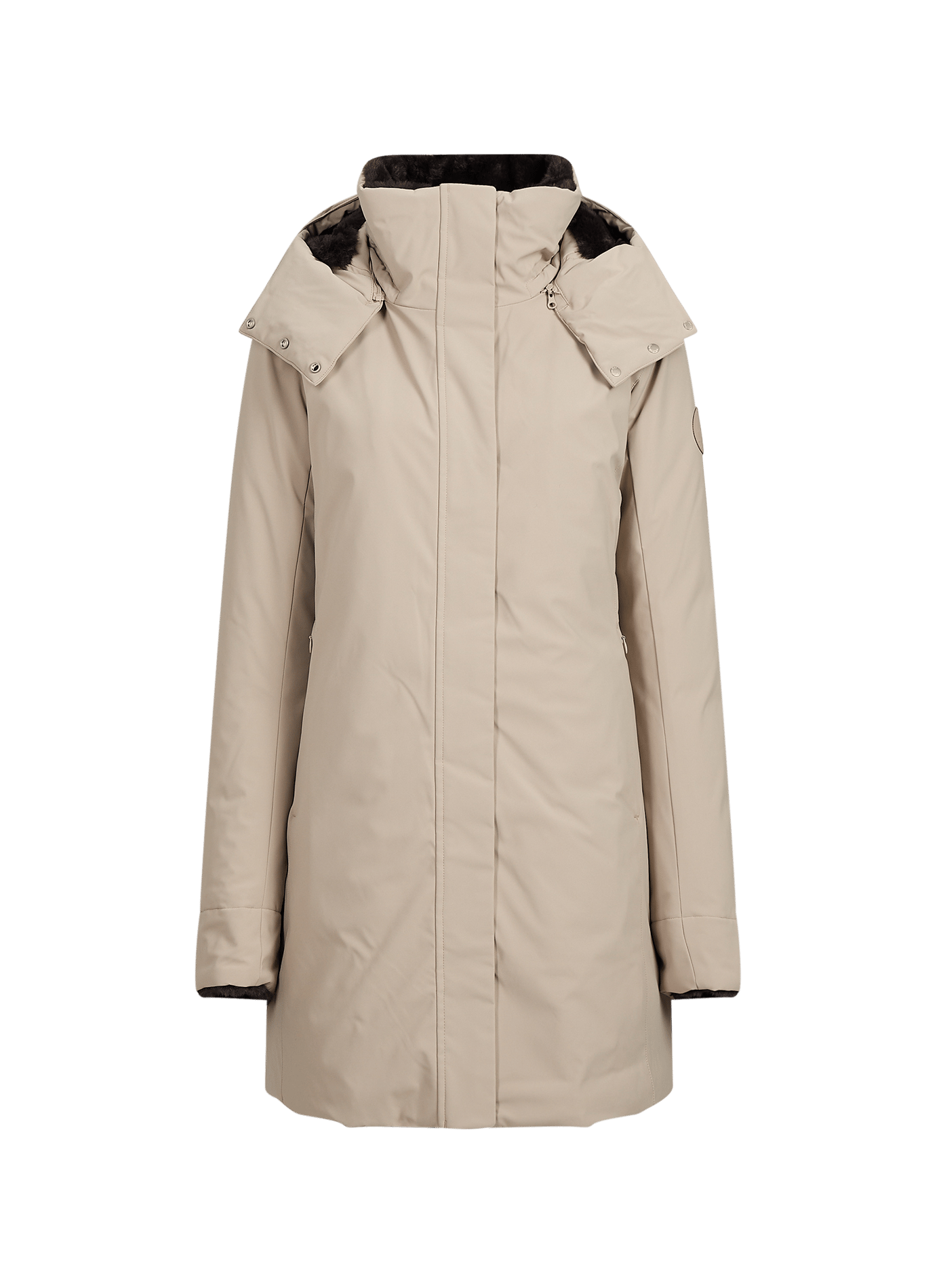 Gerade geschnittene Daunenjacke mit Kapuze SAMANTAH SAVE THE DUCK Beige