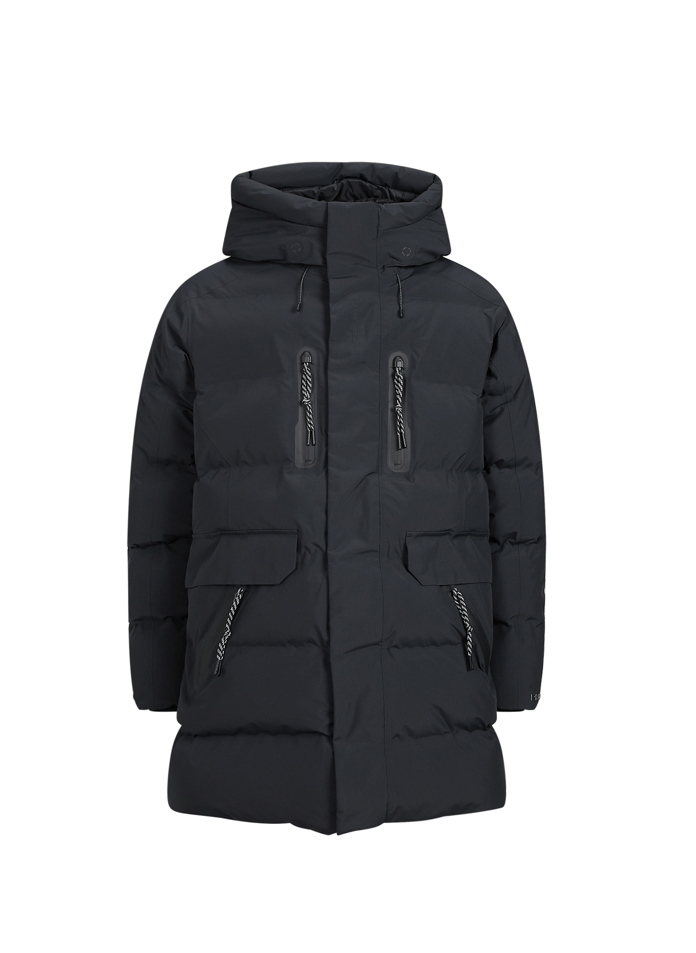 Gerade geschnittener, wattierter Parka mit Kapuze SAVE THE DUCK Schwarz