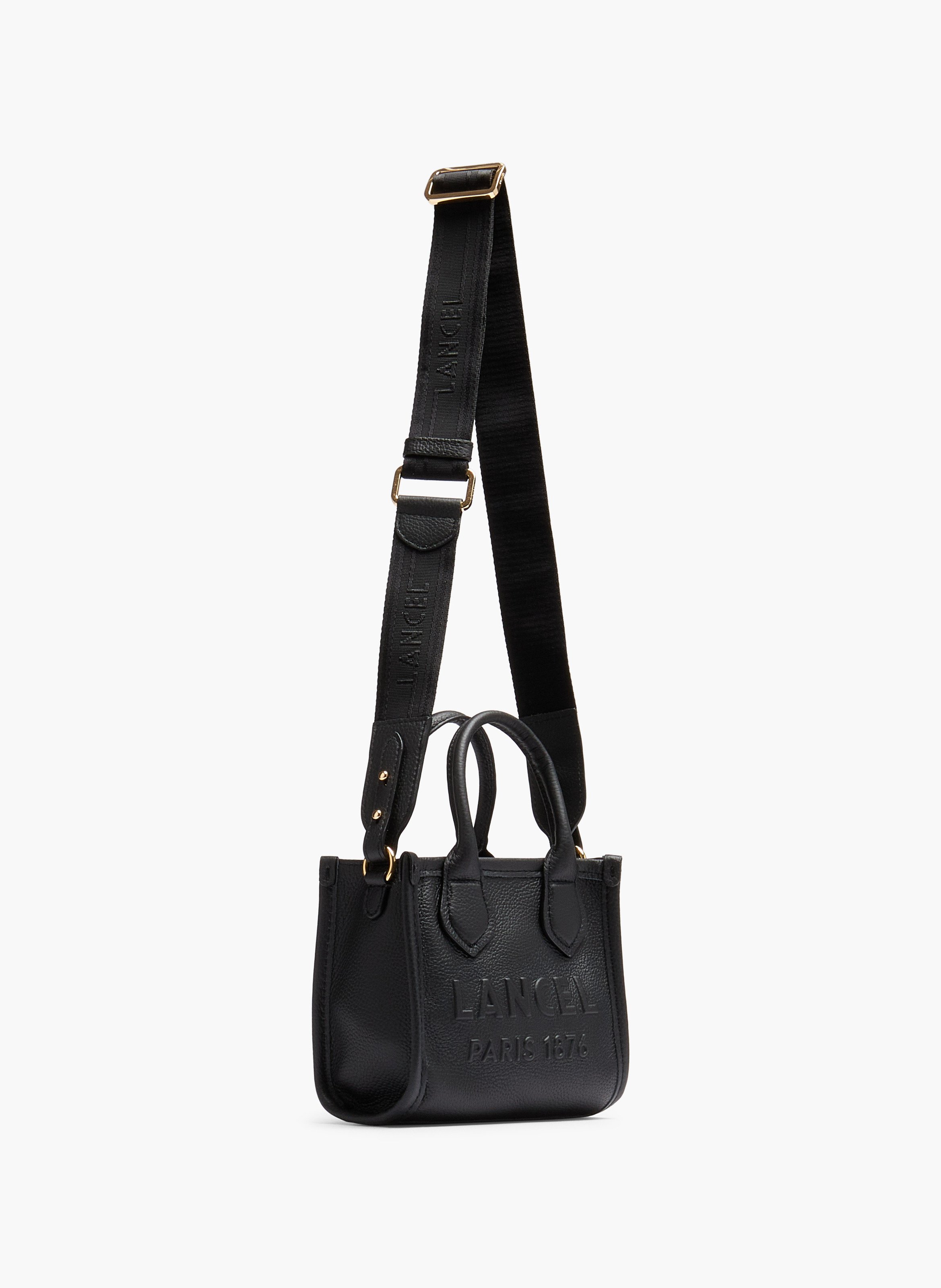 Mini sac cabas zippé double porté jour de lancel en cuir LANCEL Noir