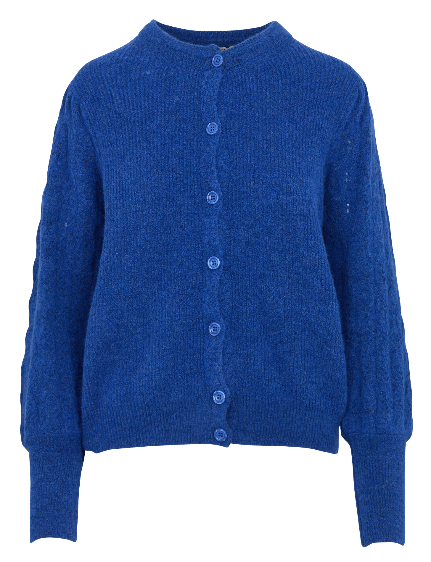 Ruimvallend vest met ronde hals in een gemengde breiwerkstof LA FEE MARABOUTEE Blauw
