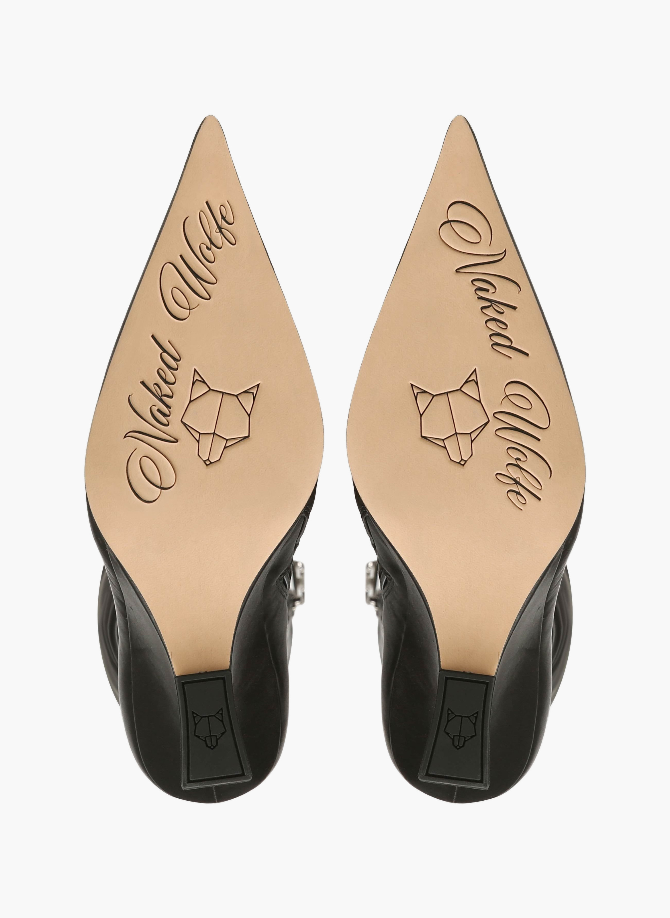 Bottes hautes lacy en satin NAKED WOLFE Noir