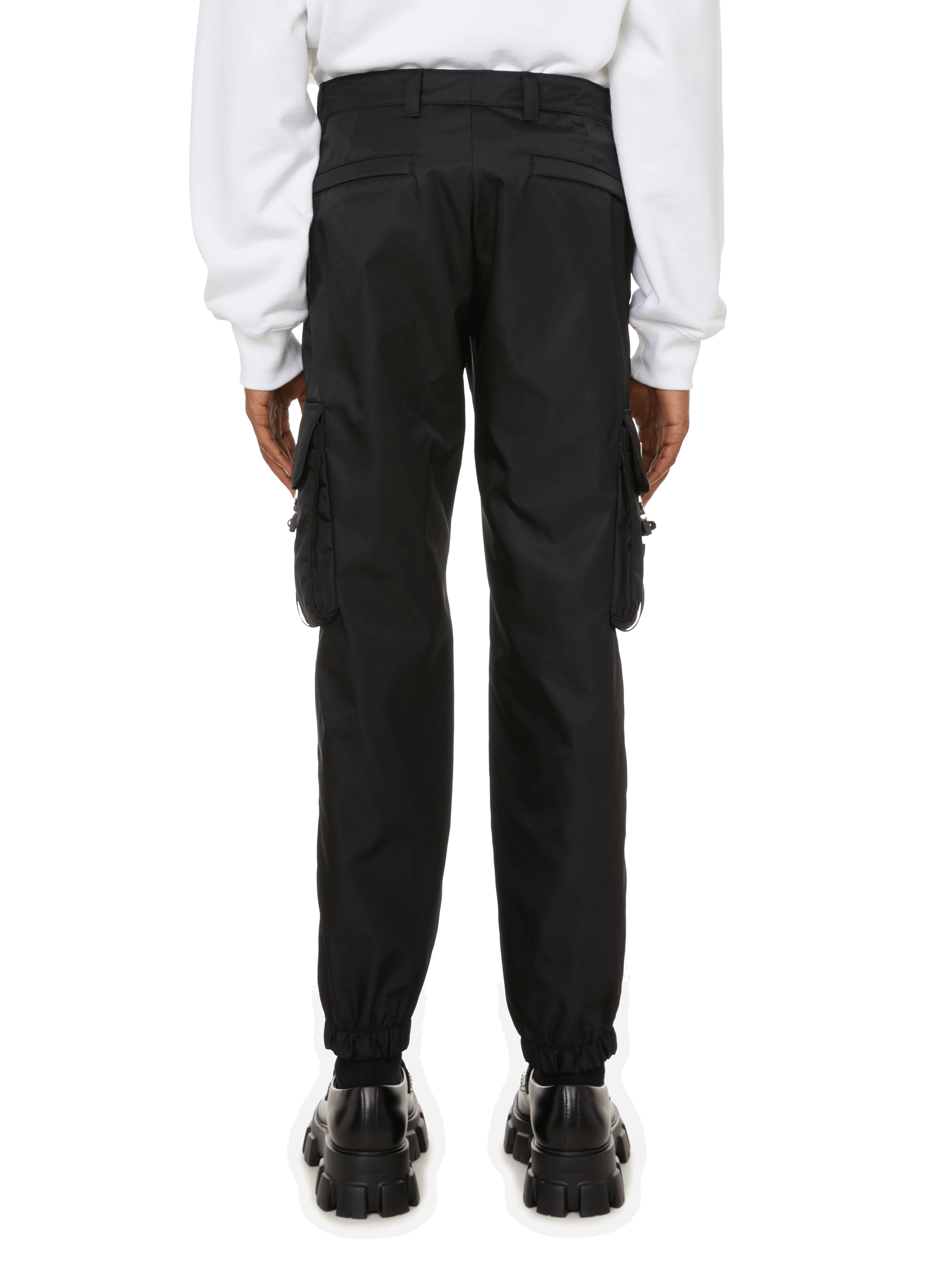 Nylon cargo pants PRADA Black