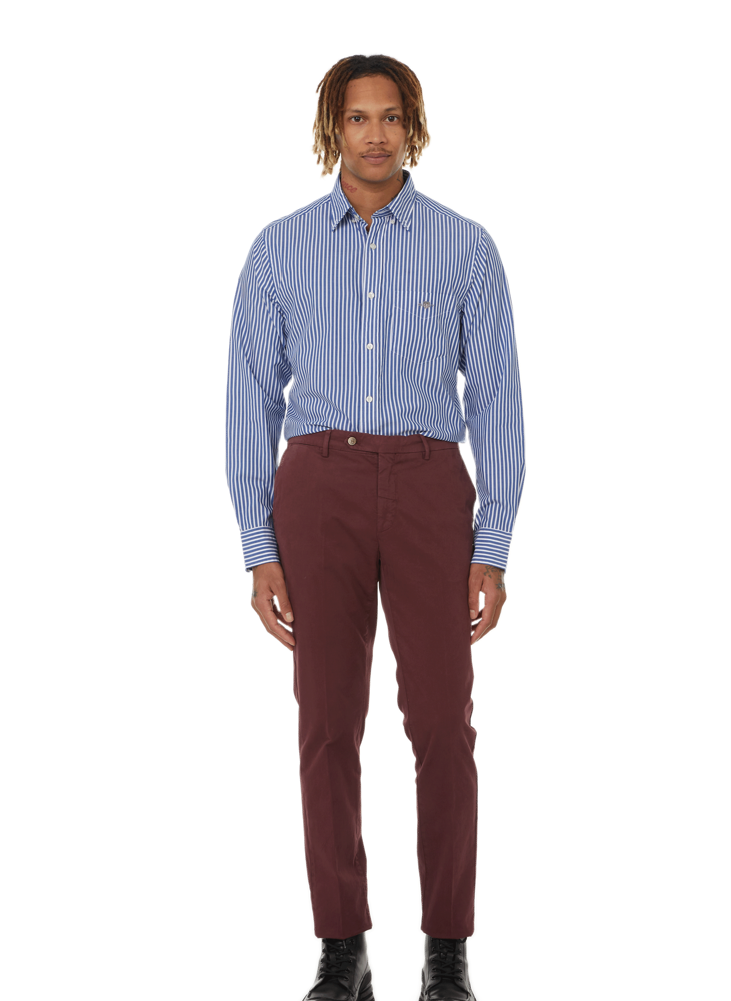 Striped cotton shirt GANT Blue