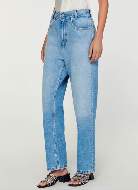 Jean droit en coton Bleu by SANDRO SANDRO Jean droit en coton Bleu