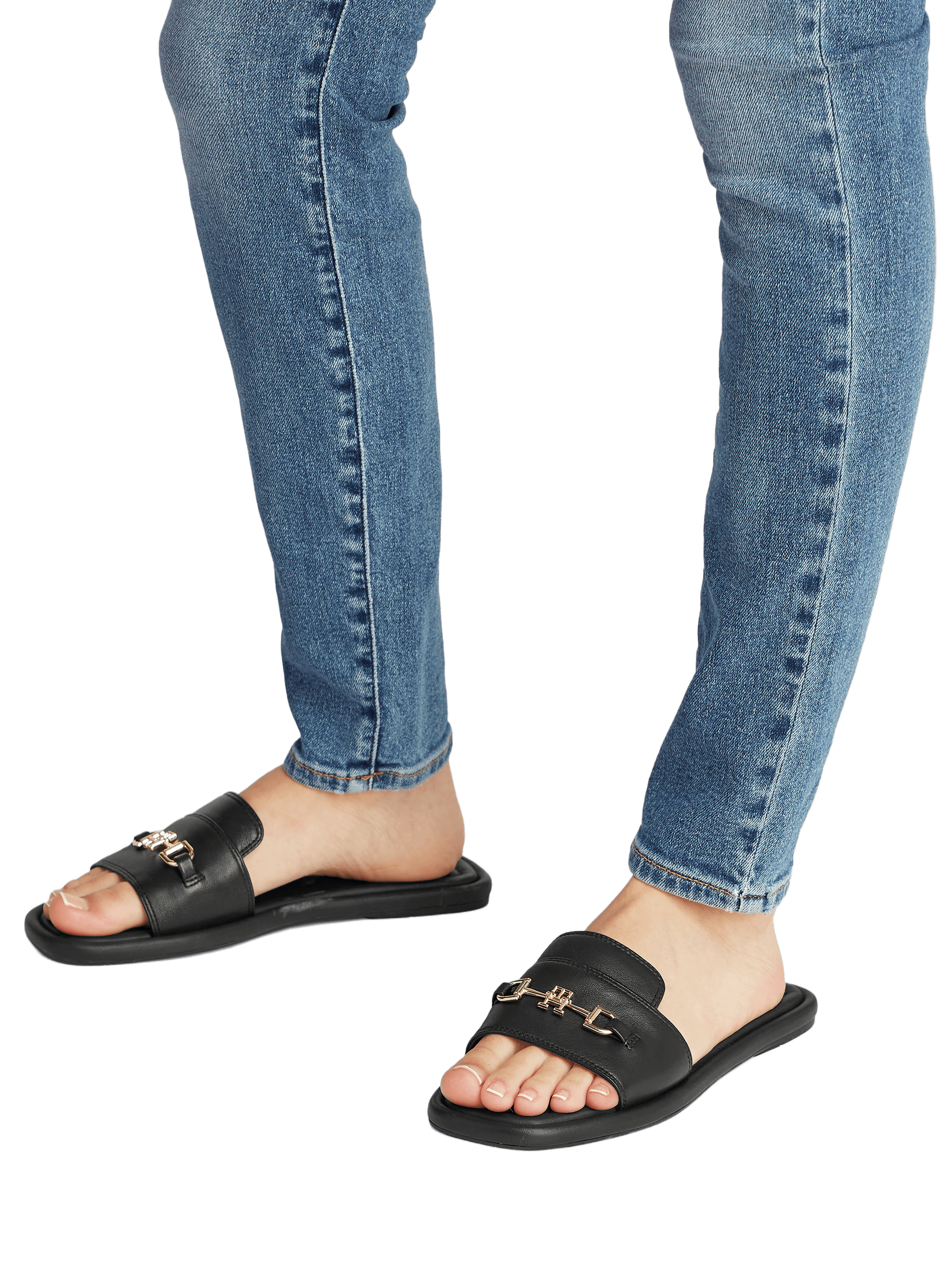 Claquettes en cuir Noir