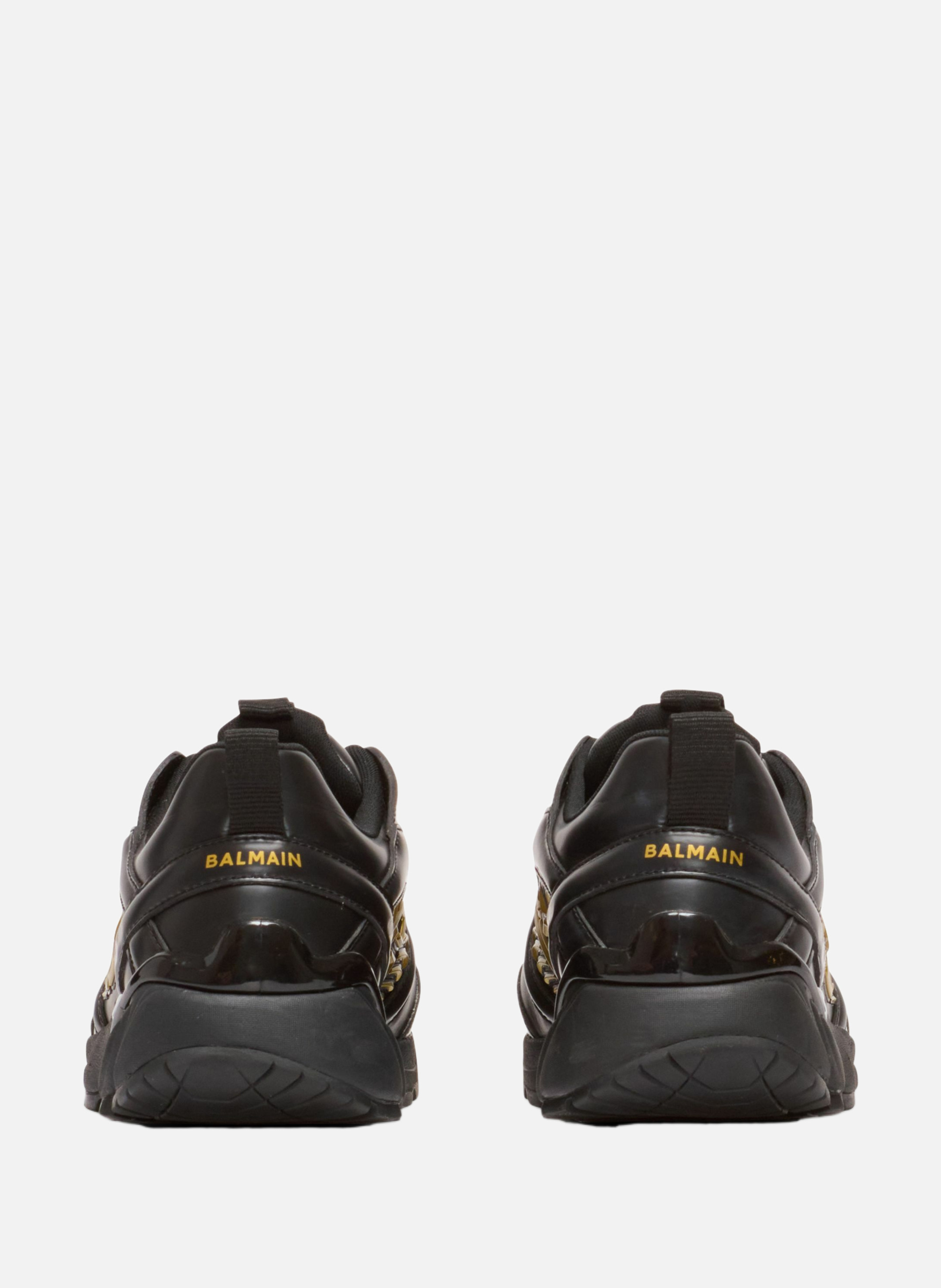 Baskets cosmic dust en cuir glacé BALMAIN Noir