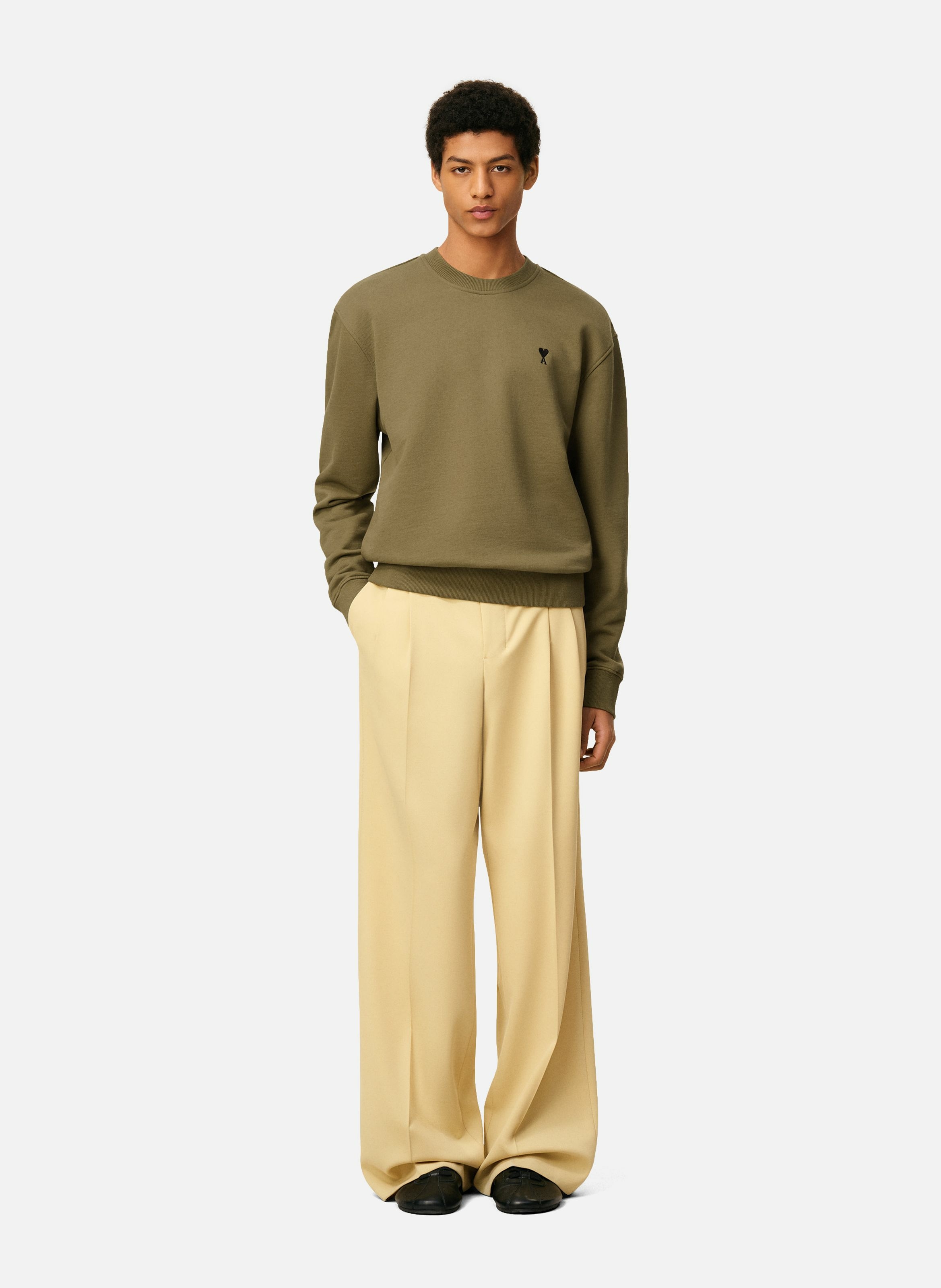 Sweatshirt ami de coeur en coton AMI PARIS Vert