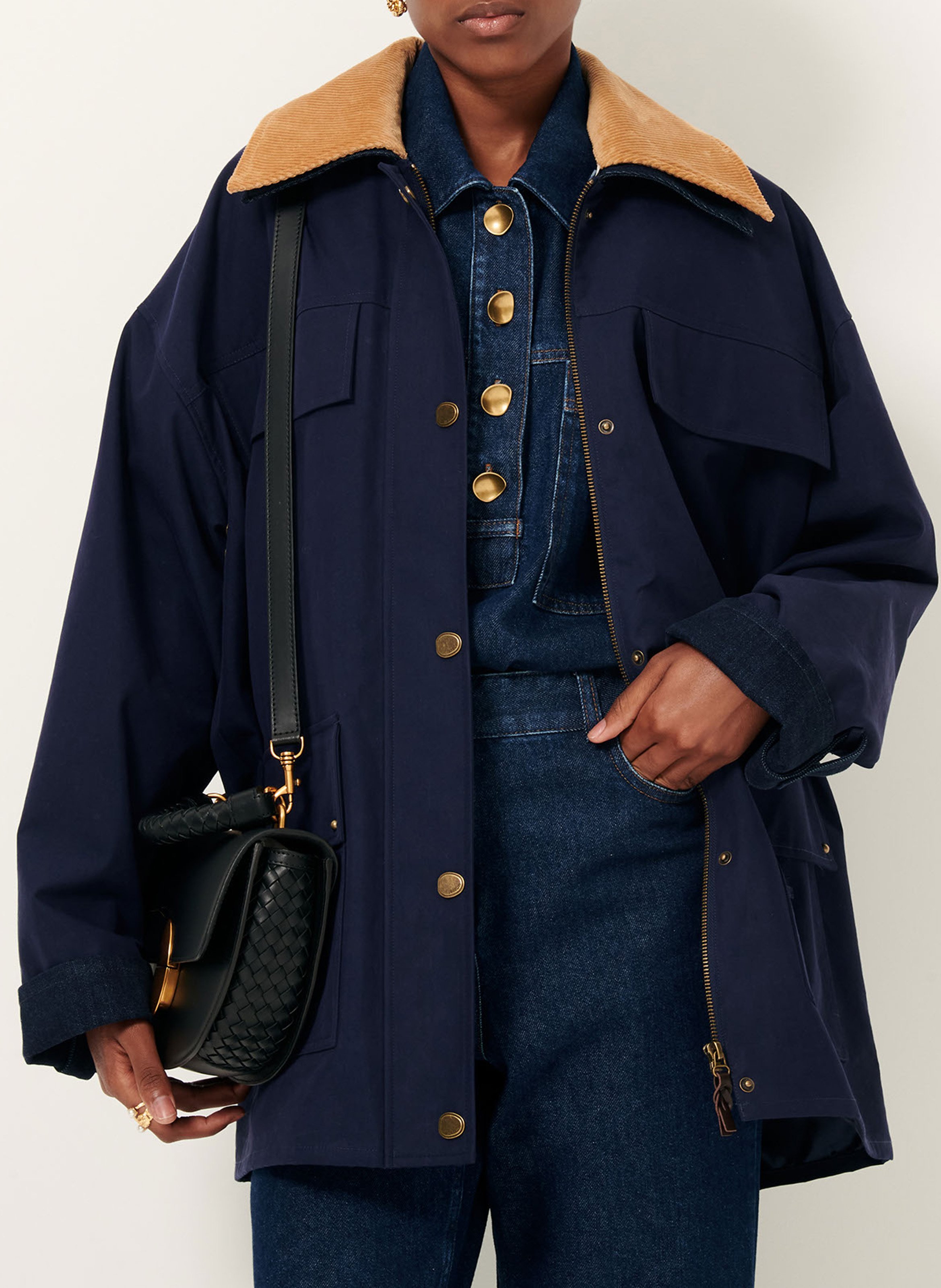 Veste oversize en coton mélangé hugues SESSUN Bleu