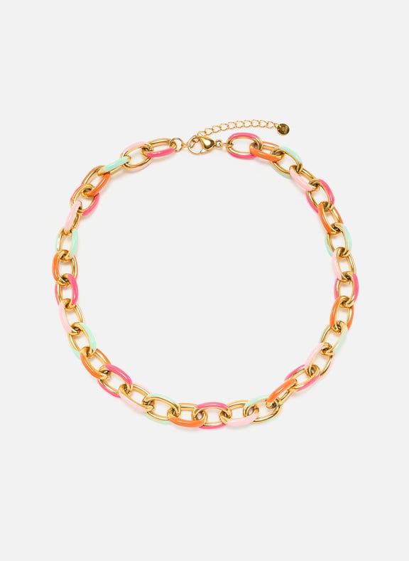Collier maillons colorés Doré by AU PRINTEMPS PARIS AU PRINTEMPS PARIS Collier maillons colorés Doré