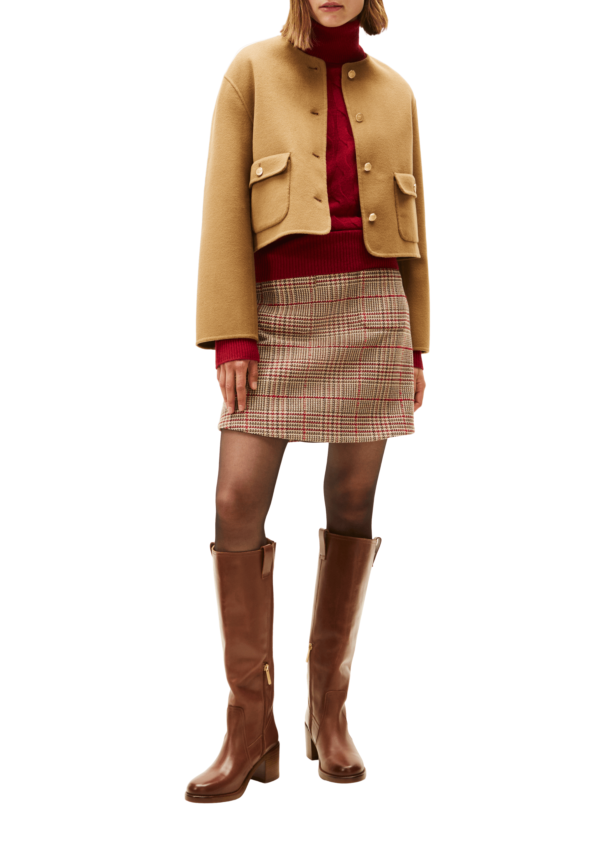 Veste unie en laine mélangée TOMMY HILFIGER Beige