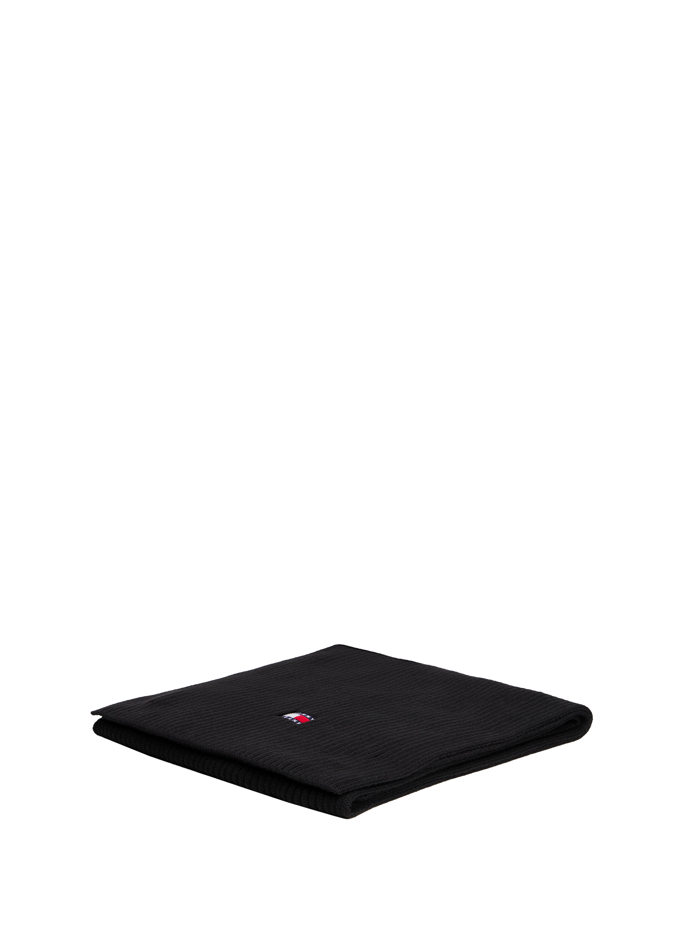 Heritage Ribbed Logo Scarf TOMMY HILFIGER Black