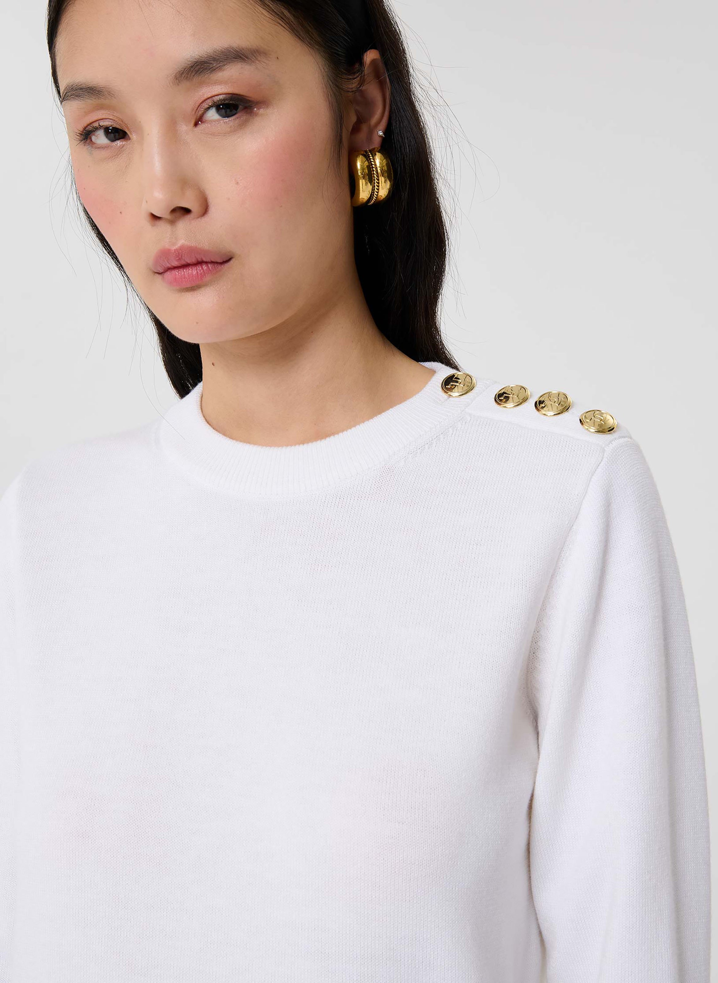 Pull prunette TARA JARMON Blanc