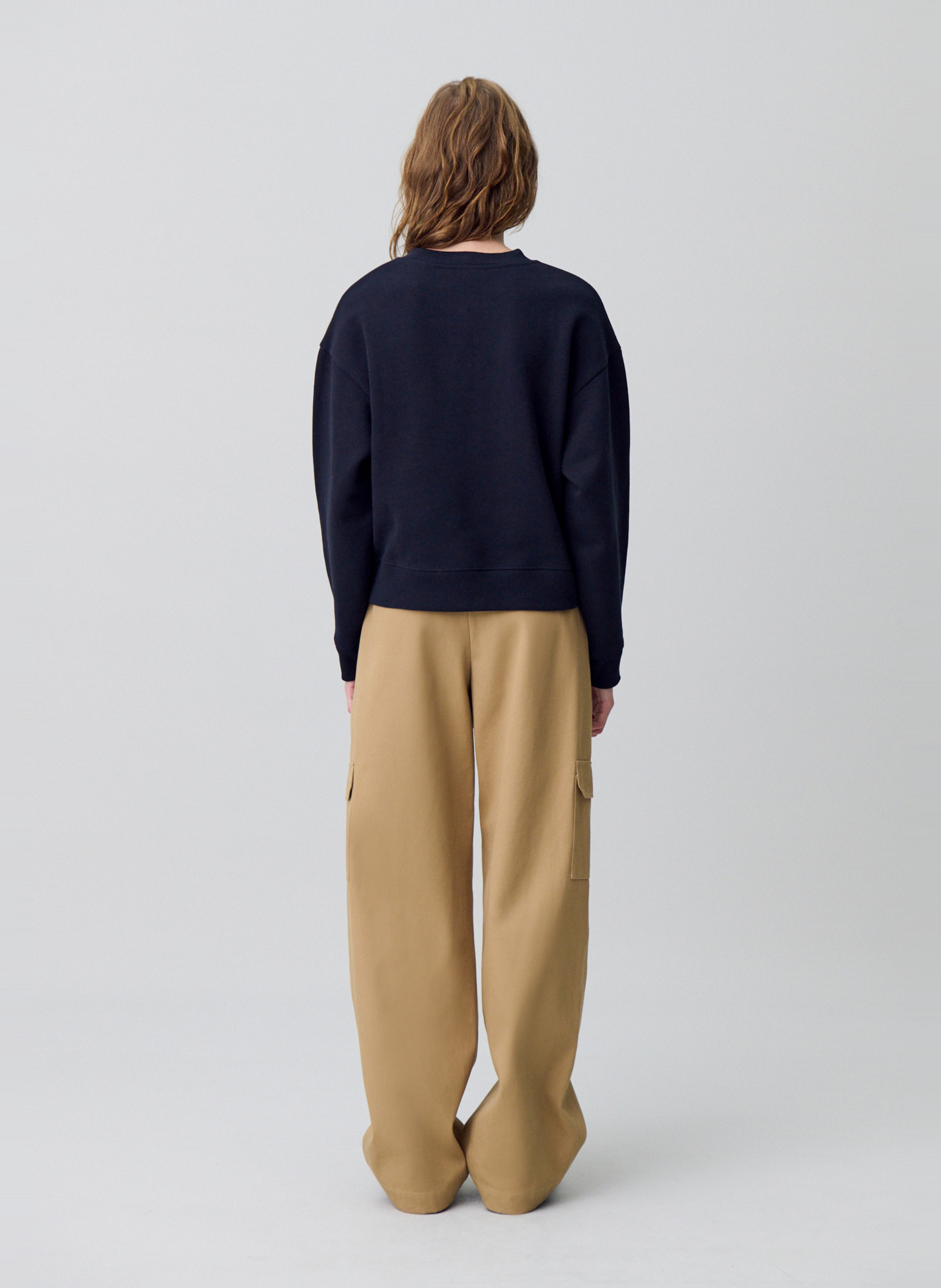 Sweat col rond en coton mélangé CLAUDIE PIERLOT Bleu