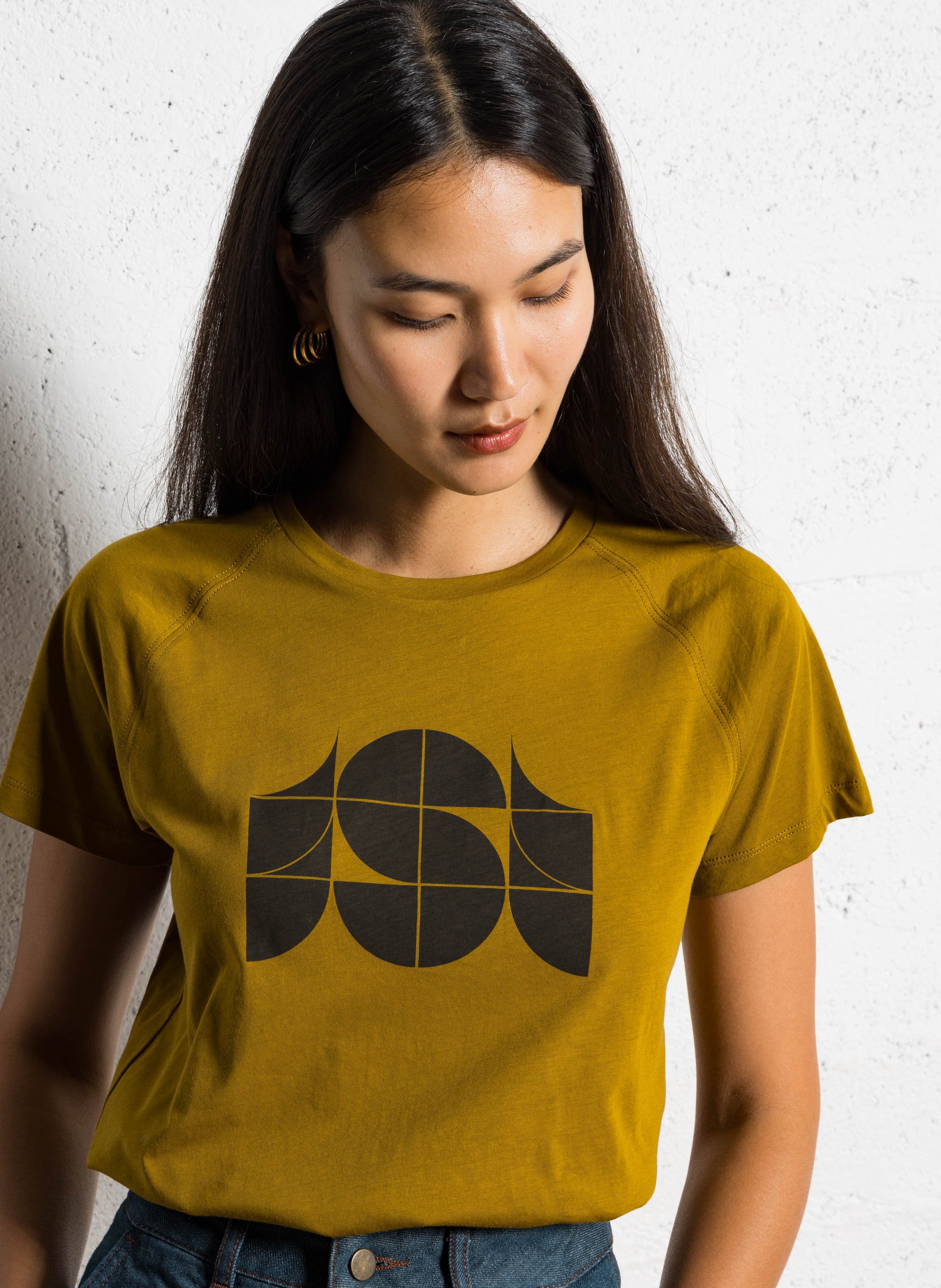 Tee-shirt sérigraphié en coton val SOEUR Marron