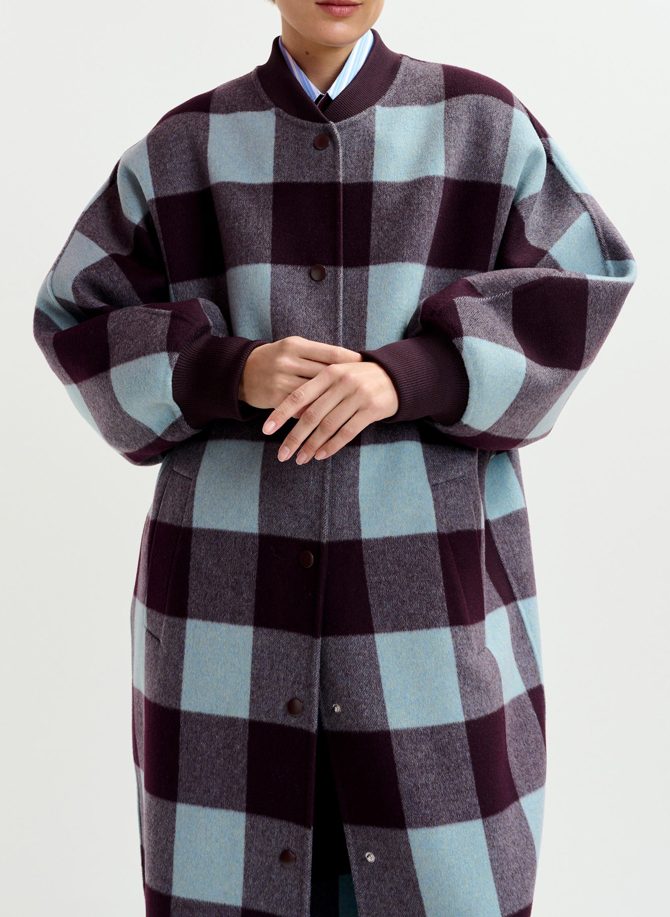 Manteau col teddy en laine ifit ESSENTIEL ANTWERP Marron