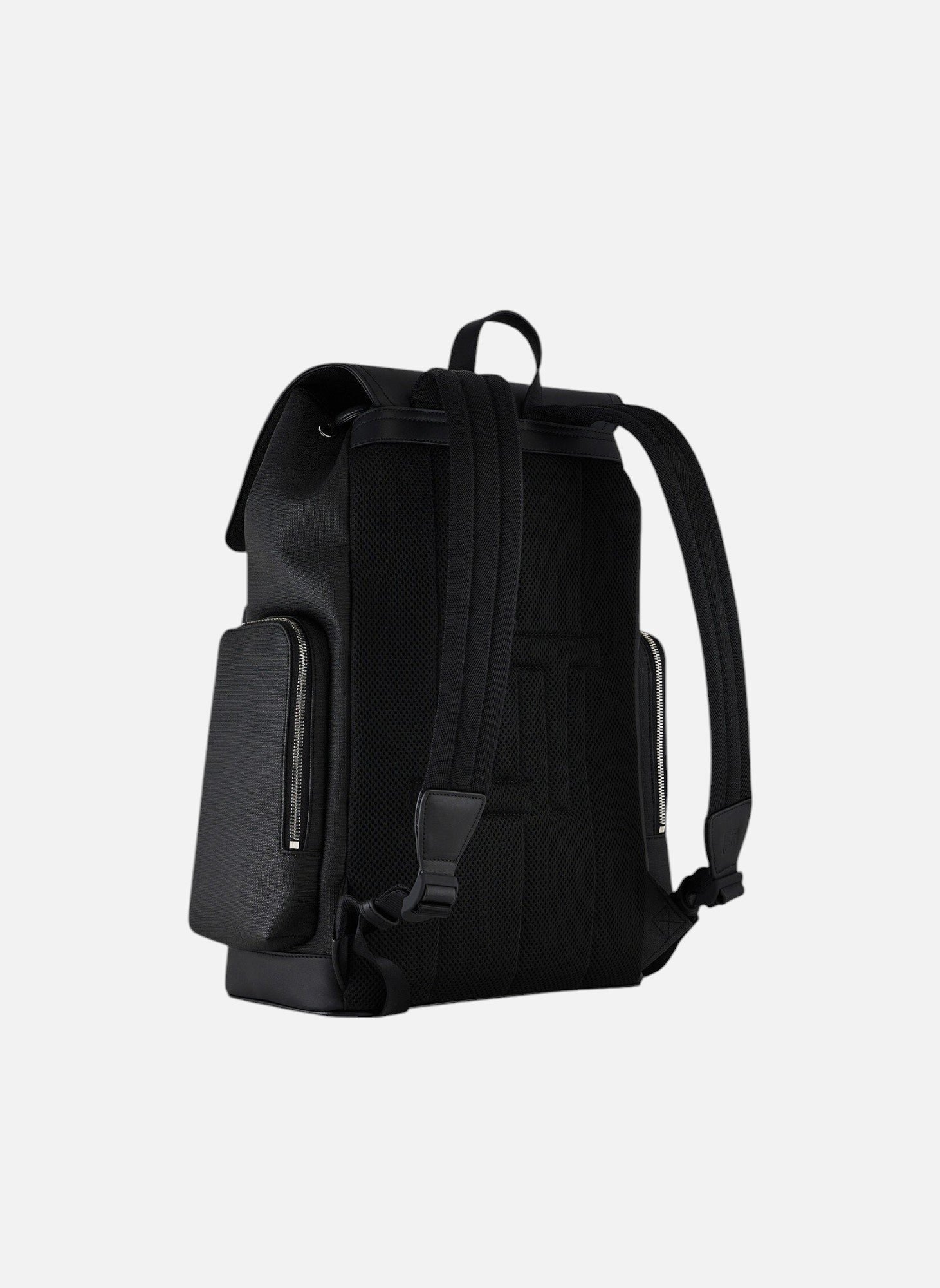 Sac à dos à rabat maurice en toile enduite LE TANNEUR Noir