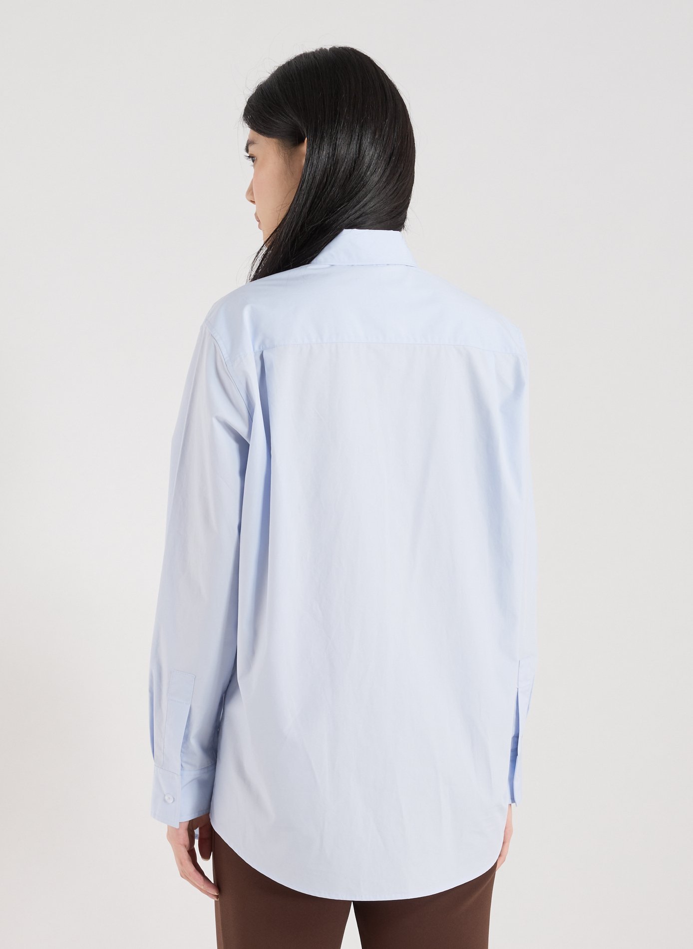 Chemise droite manches longues en coton  ADOLFO DOMINGUEZ Bleu