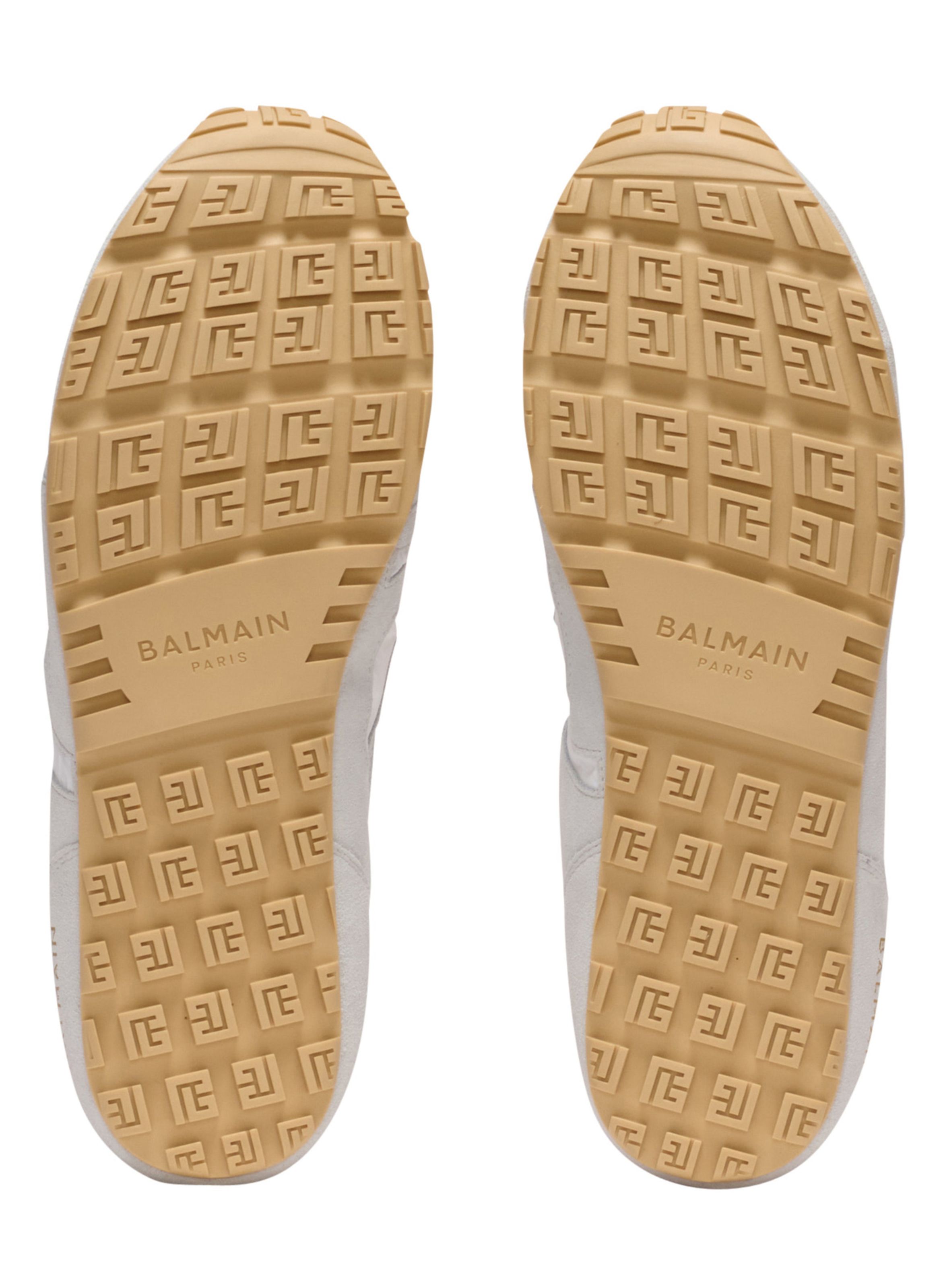 Baskets racer 45 en daim et agneau BALMAIN Blanc