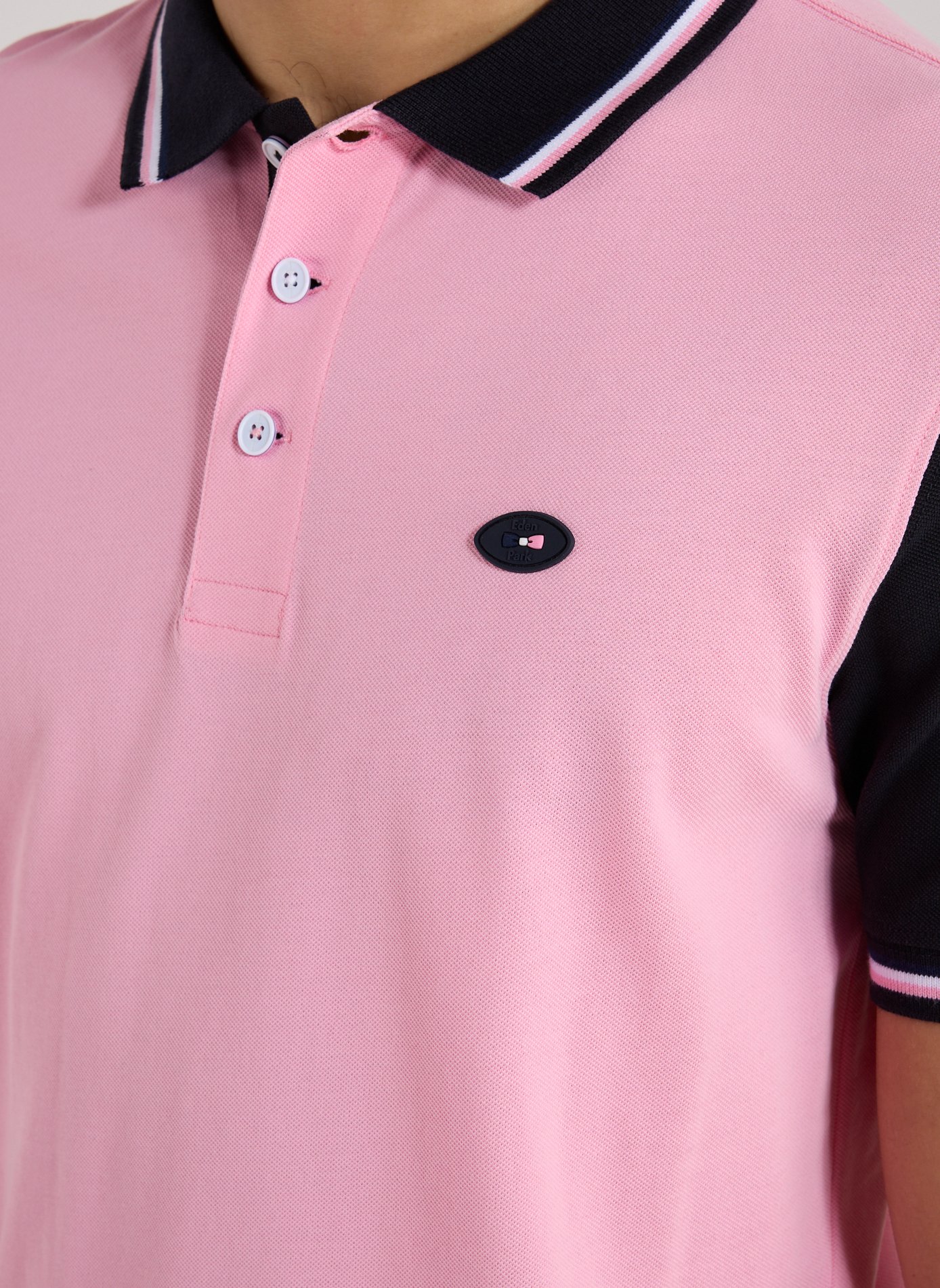 Polo à manches courtes en coton EDEN PARK Rose