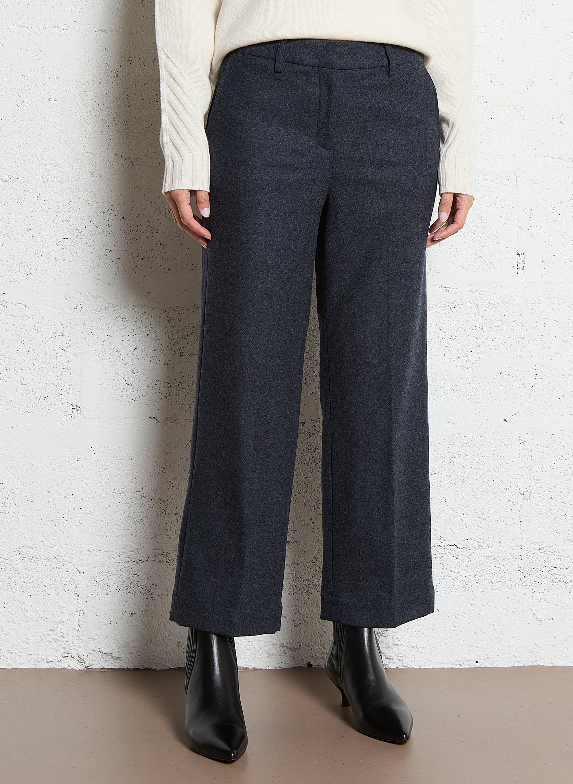 Pantalon droit en laine mélangée melina MAISON 123 Gris