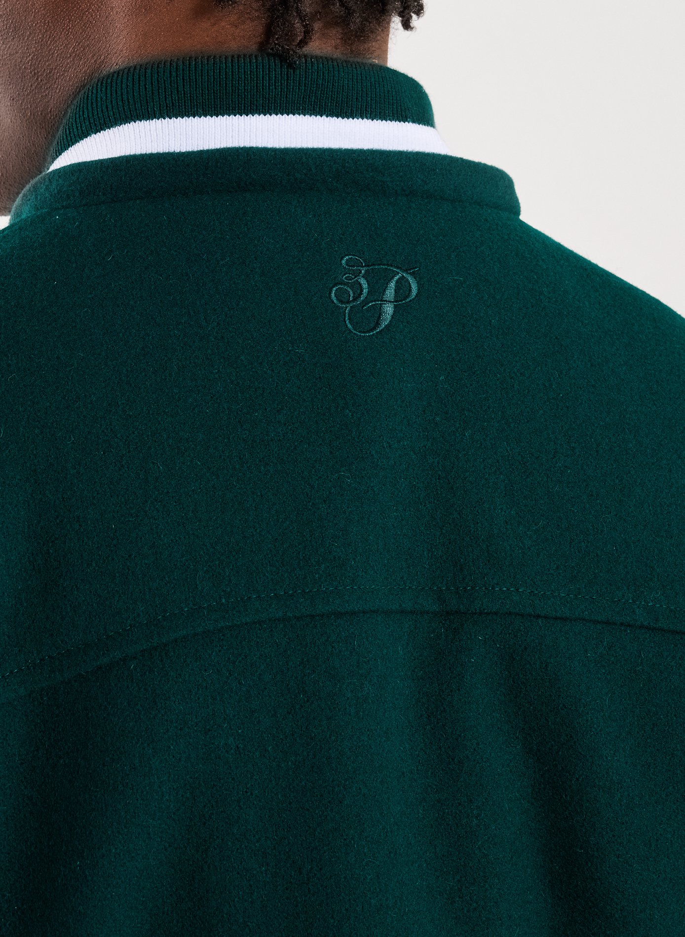 Wool varsity jacket with padded collar 3 PARADIS Green