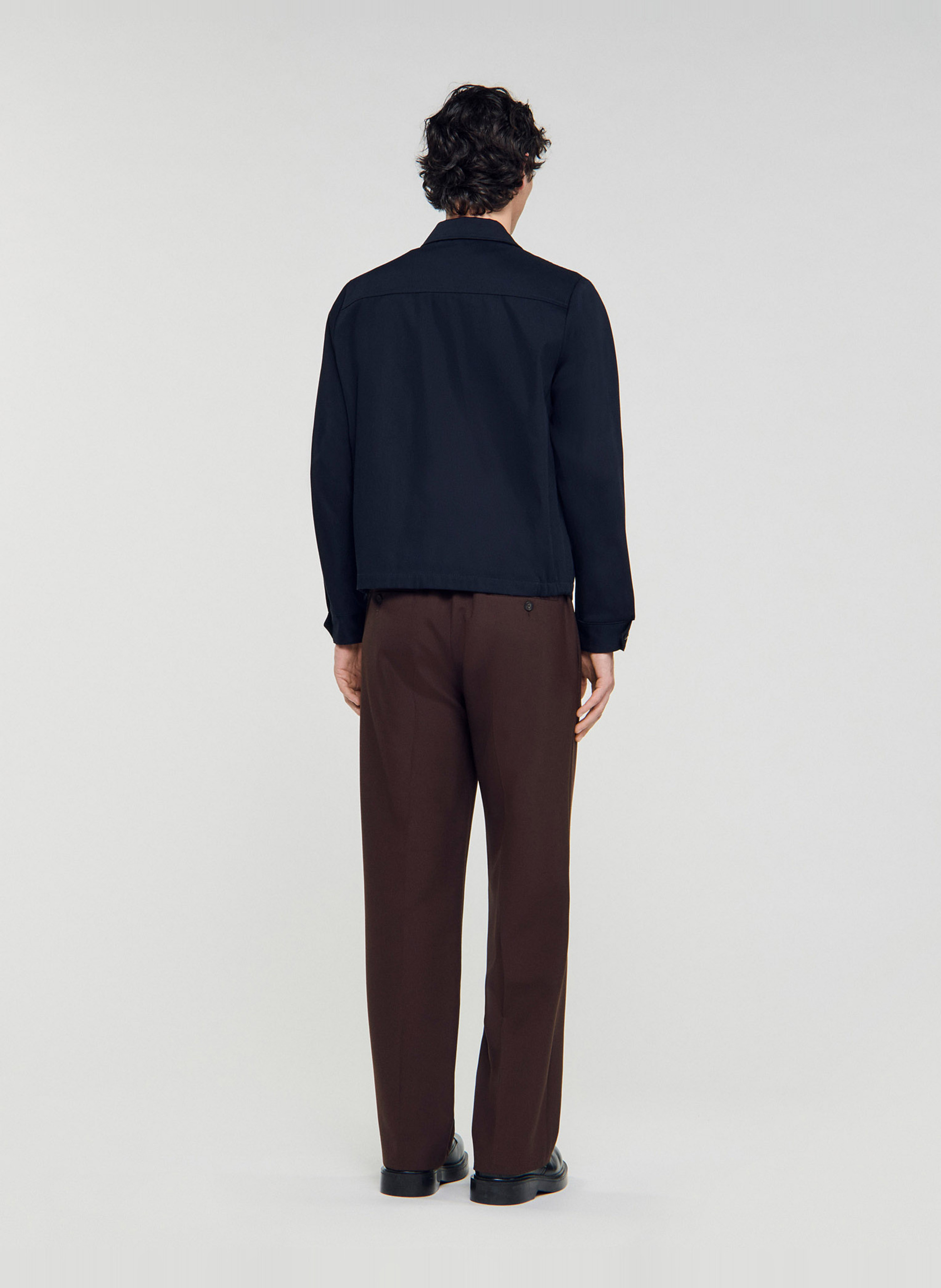 Blouson près du corps en coton SANDRO Bleu