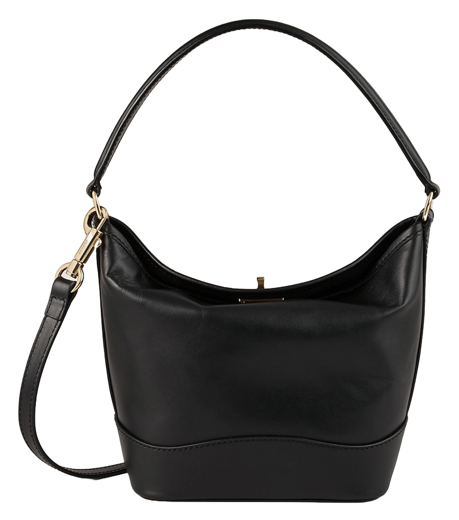 Petit sac seau bandoulière en cuir tangoso Noir