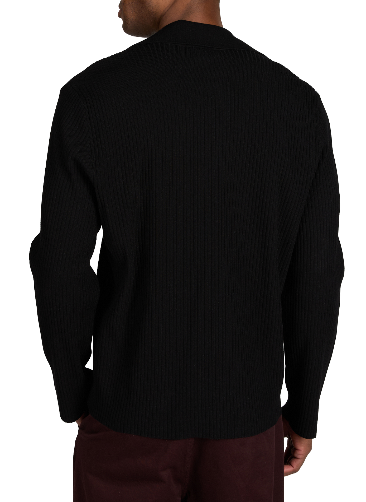 T-shirt côtelé à manches longues COURRÈGES Noir