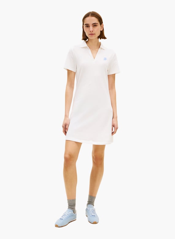 tommy hilfiger dress white Fit And Flare Poplin Midi Shirt | Crafted beautifully from flowing viscose twill Short cotton blend polo dress