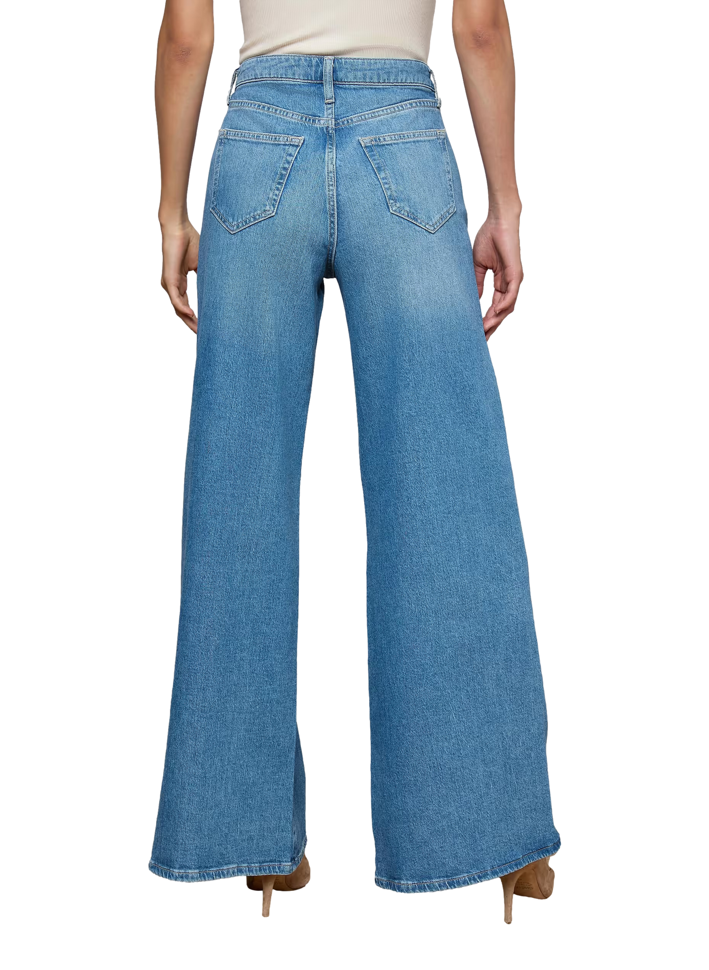 Jean large en coton mélangé L'AGENCE Bleu