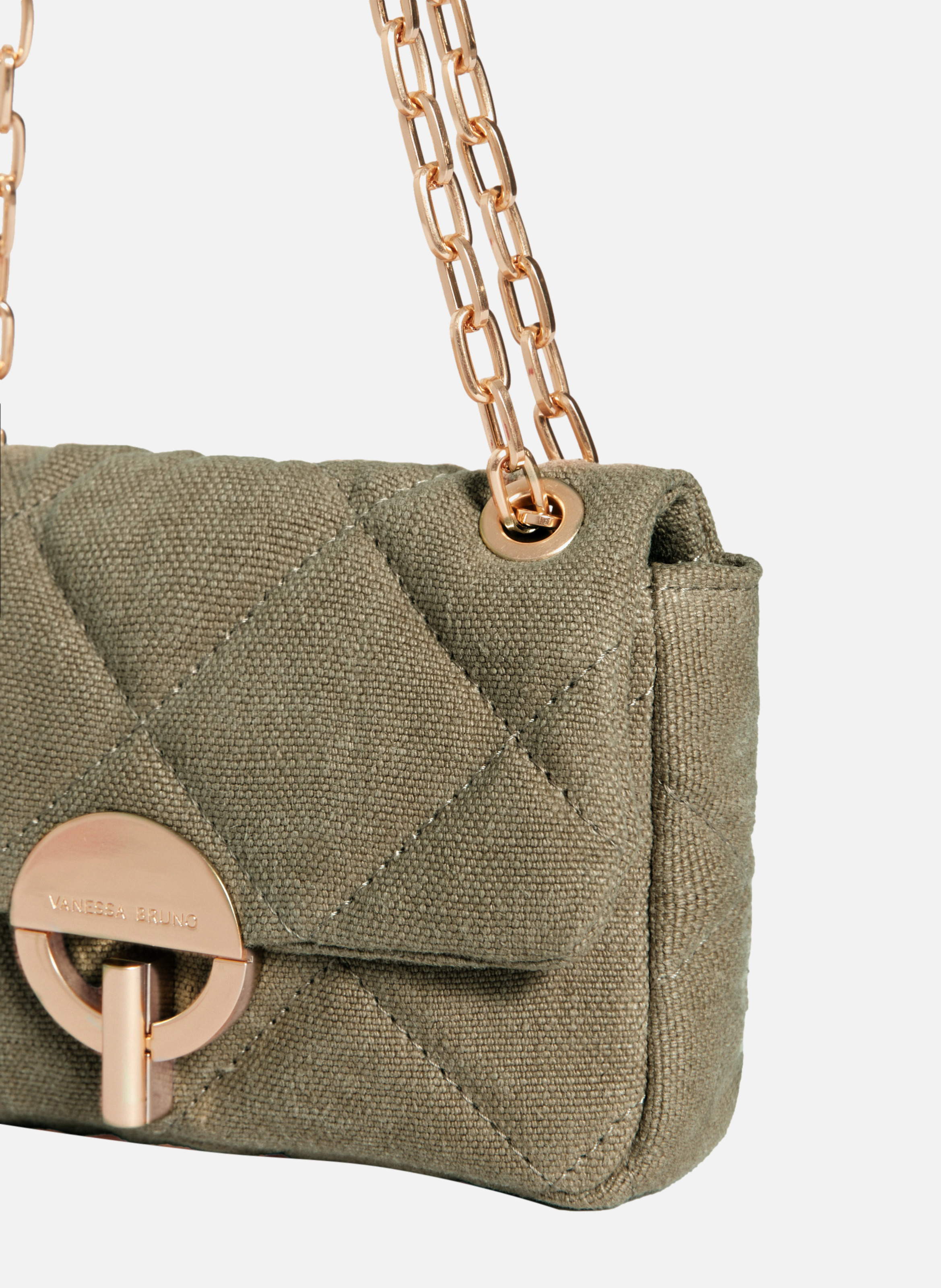 Petit sac moon en lin VANESSA BRUNO Vert