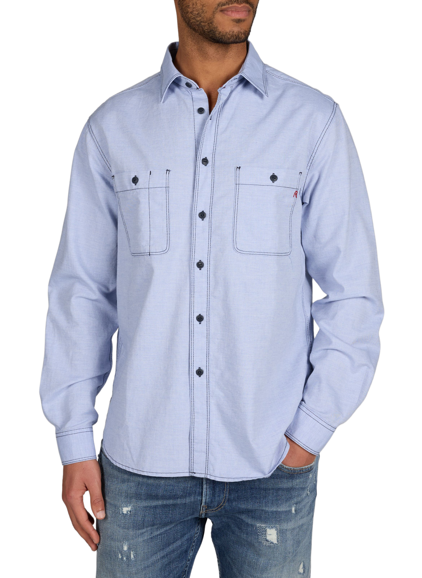 Classic cotton shirt REPLAY Blue