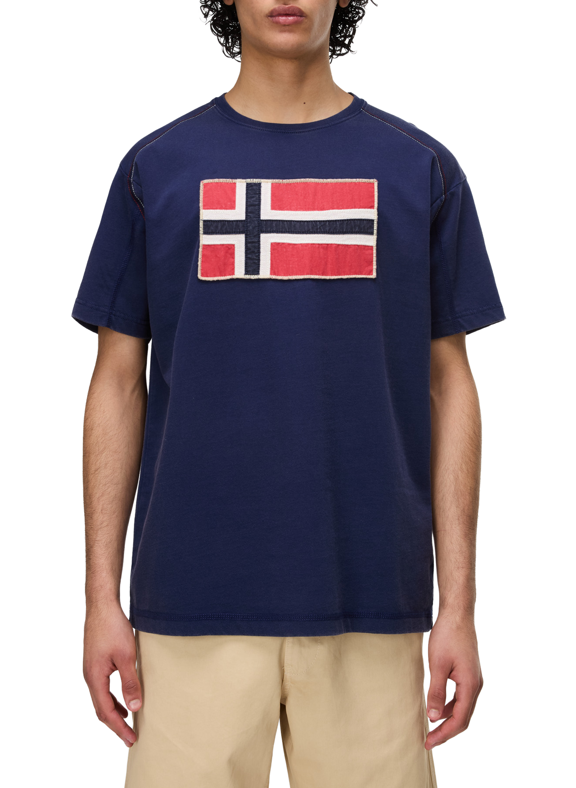 T-shirt droit imprimé Reflect en coton NAPAPIJRI Bleu