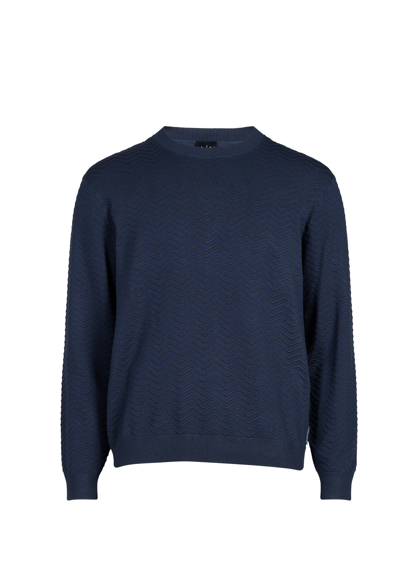 Straight knit sweater in zigzag pattern ARMANI EXCHANGE Blue