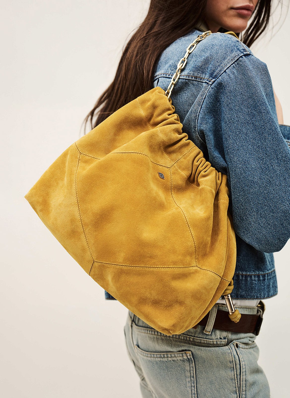 Sac à main en daim june tote BA&SH Jaune