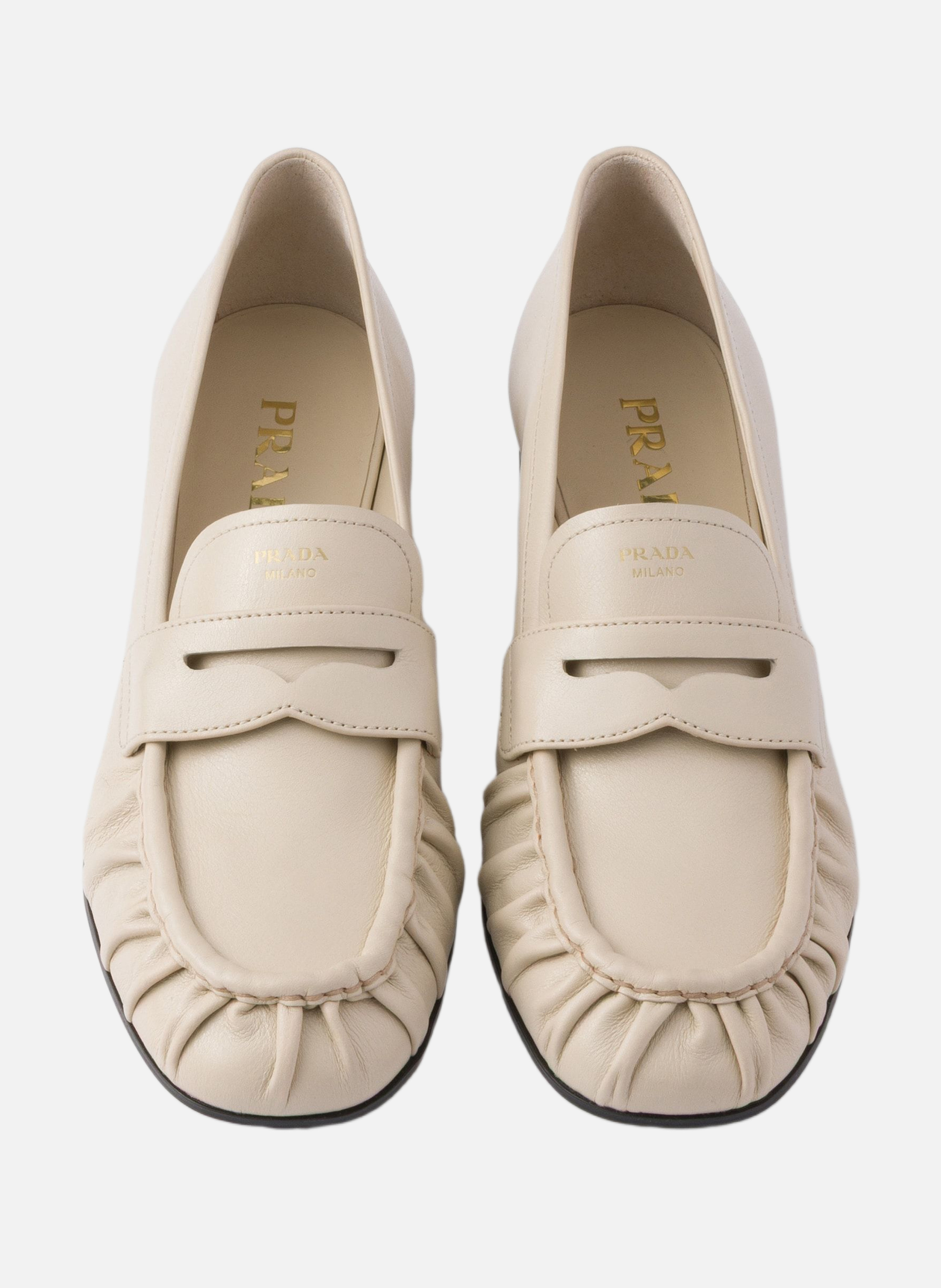 Mocassins en cuir PRADA Beige