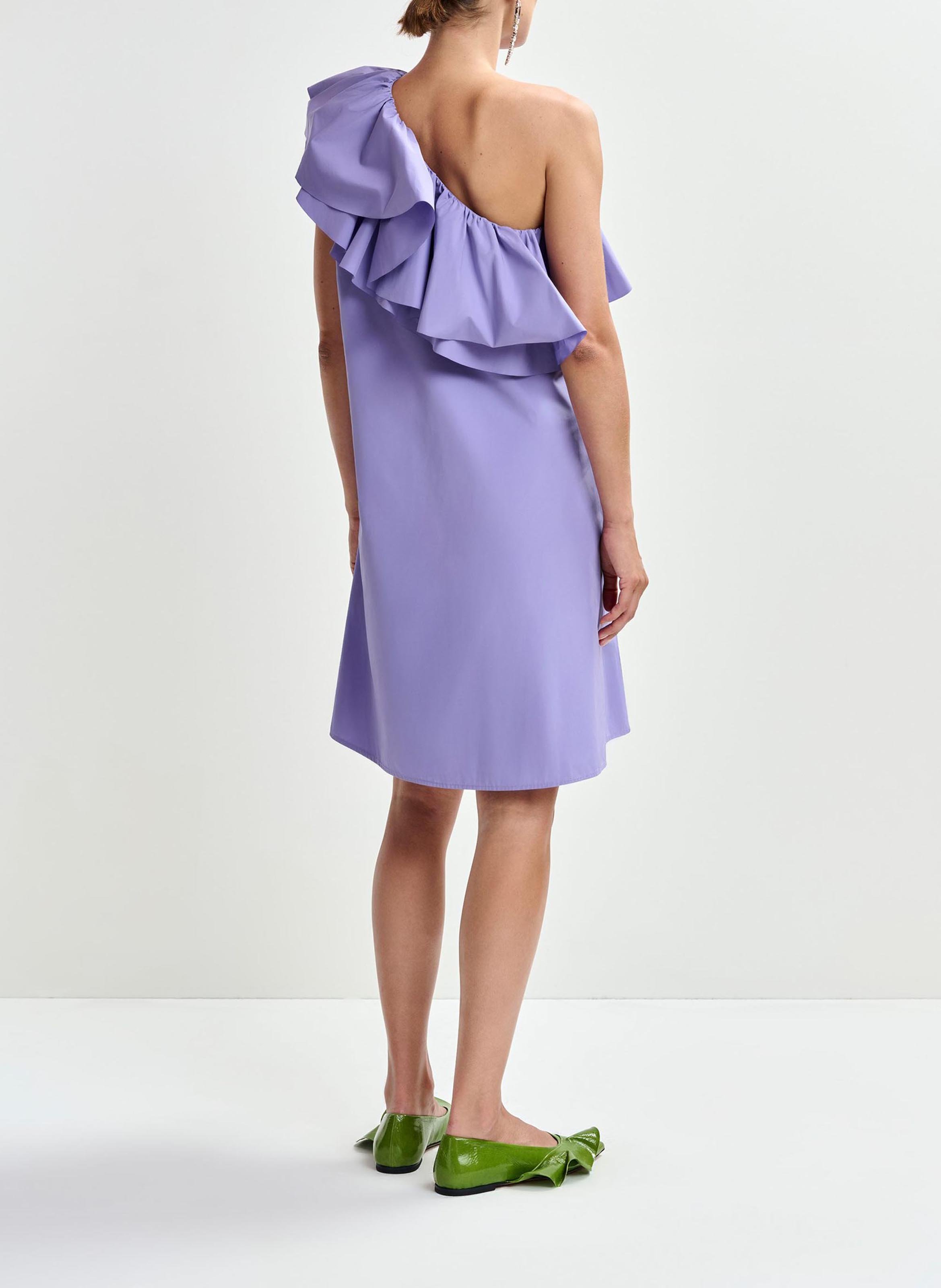Robe courte col asymétrique juicer Violet