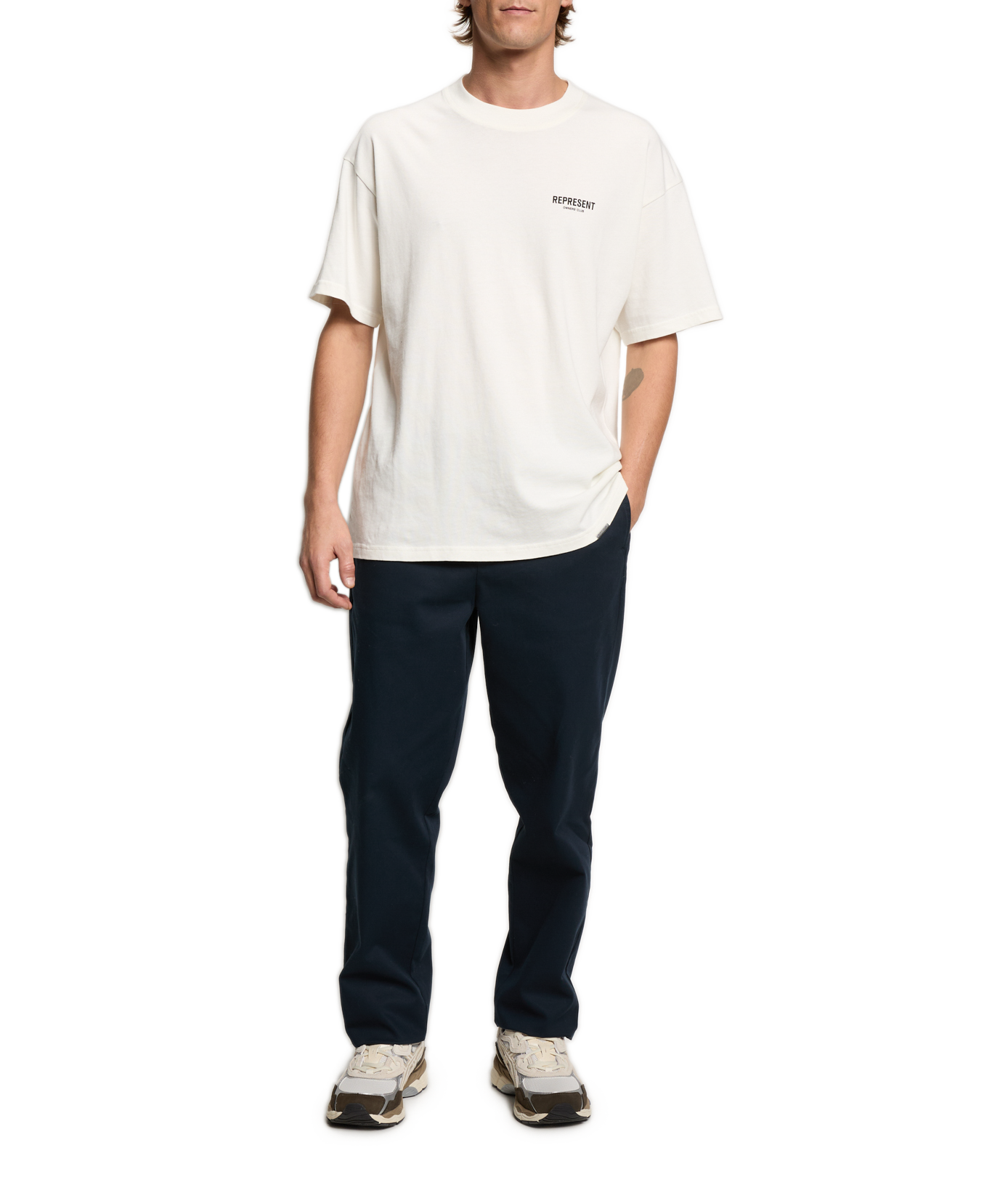 T-shirt droit en coton  Blanc