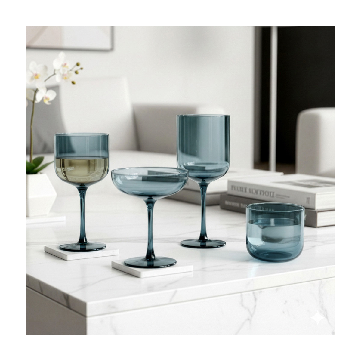 Couzon Couzon Eyden bleu - lot de 4 verres à ...