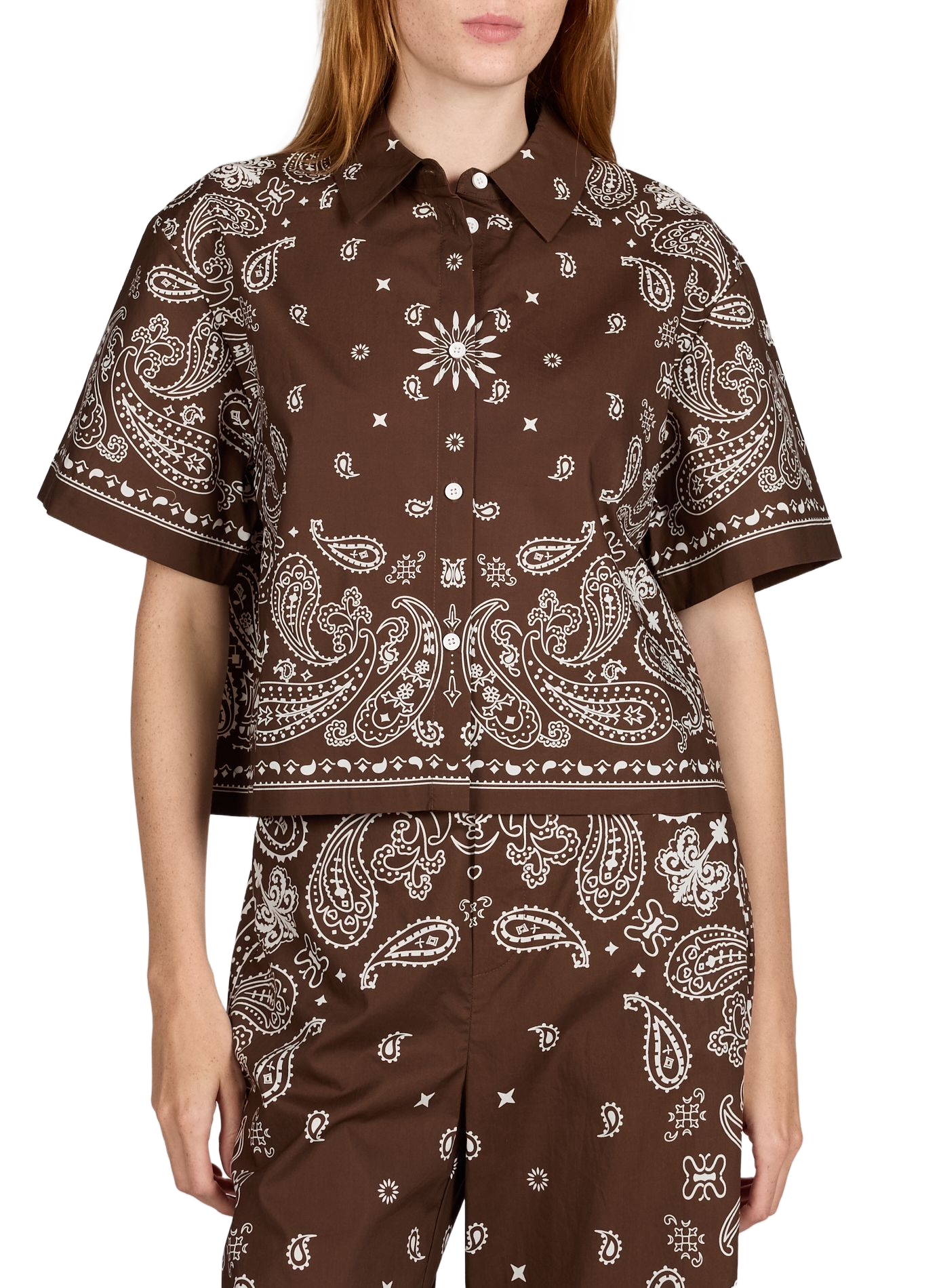 Chemisier Luz à motif bandana en coton SUNCOO Marron