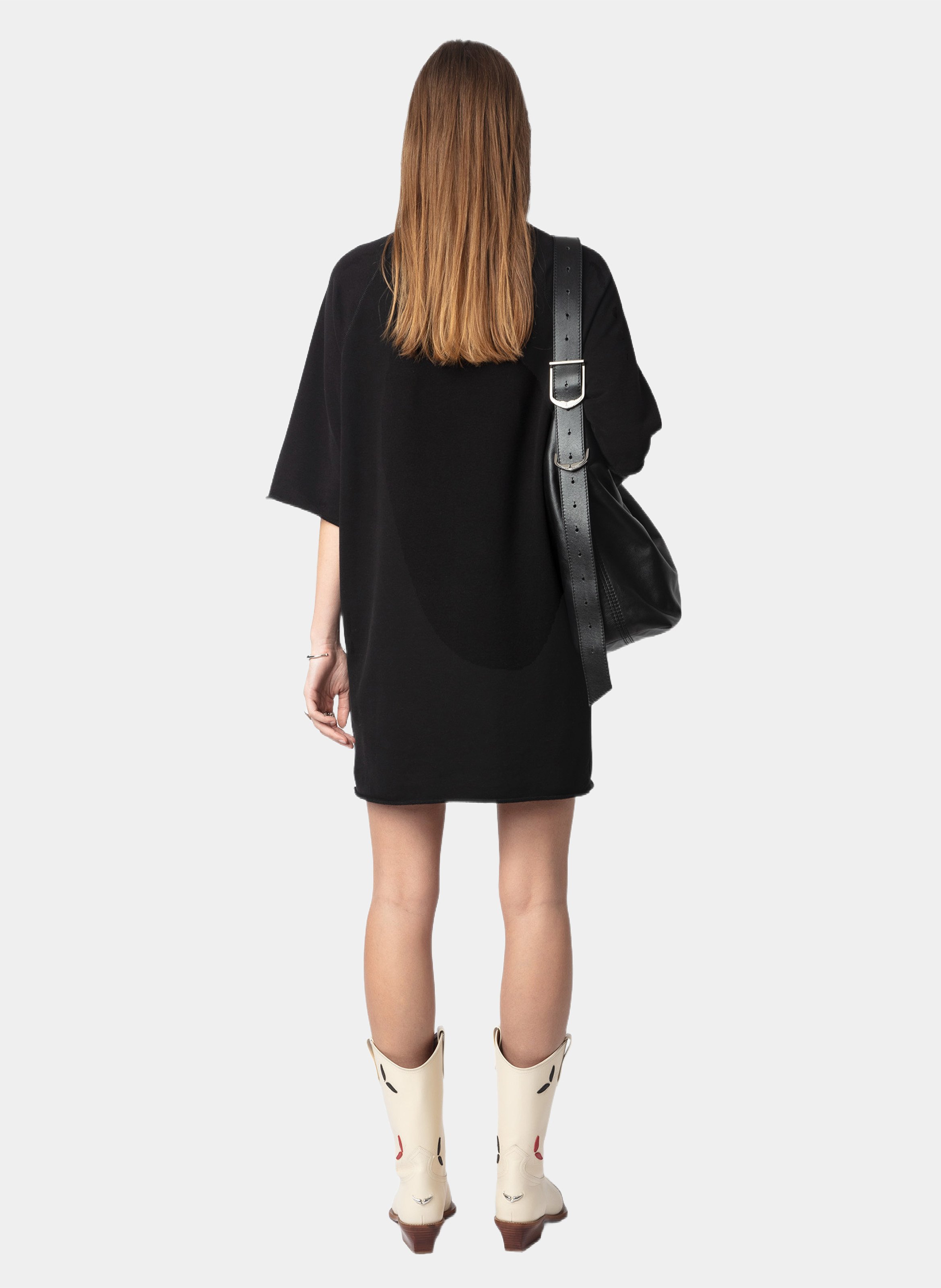 Kurzes T-Shirt-Kleid mit Aufschrift "Grace" ZADIG&VOLTAIRE Schwarz